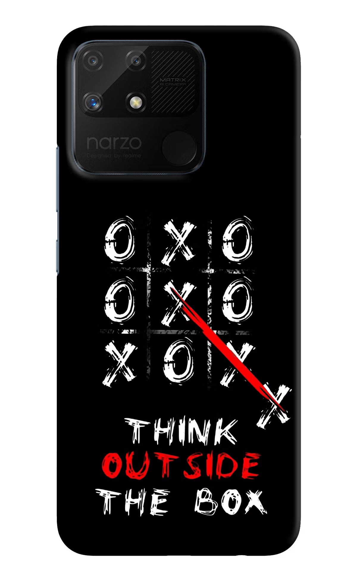 Think out of the BOX Realme Narzo 50A Back Cover - Think out of the BOX Realme Narzo 50A Hard Case Back Cover by Casekaro Think out of the BOX Realme Narzo 50A Hard Case Back Cover by Casekaro