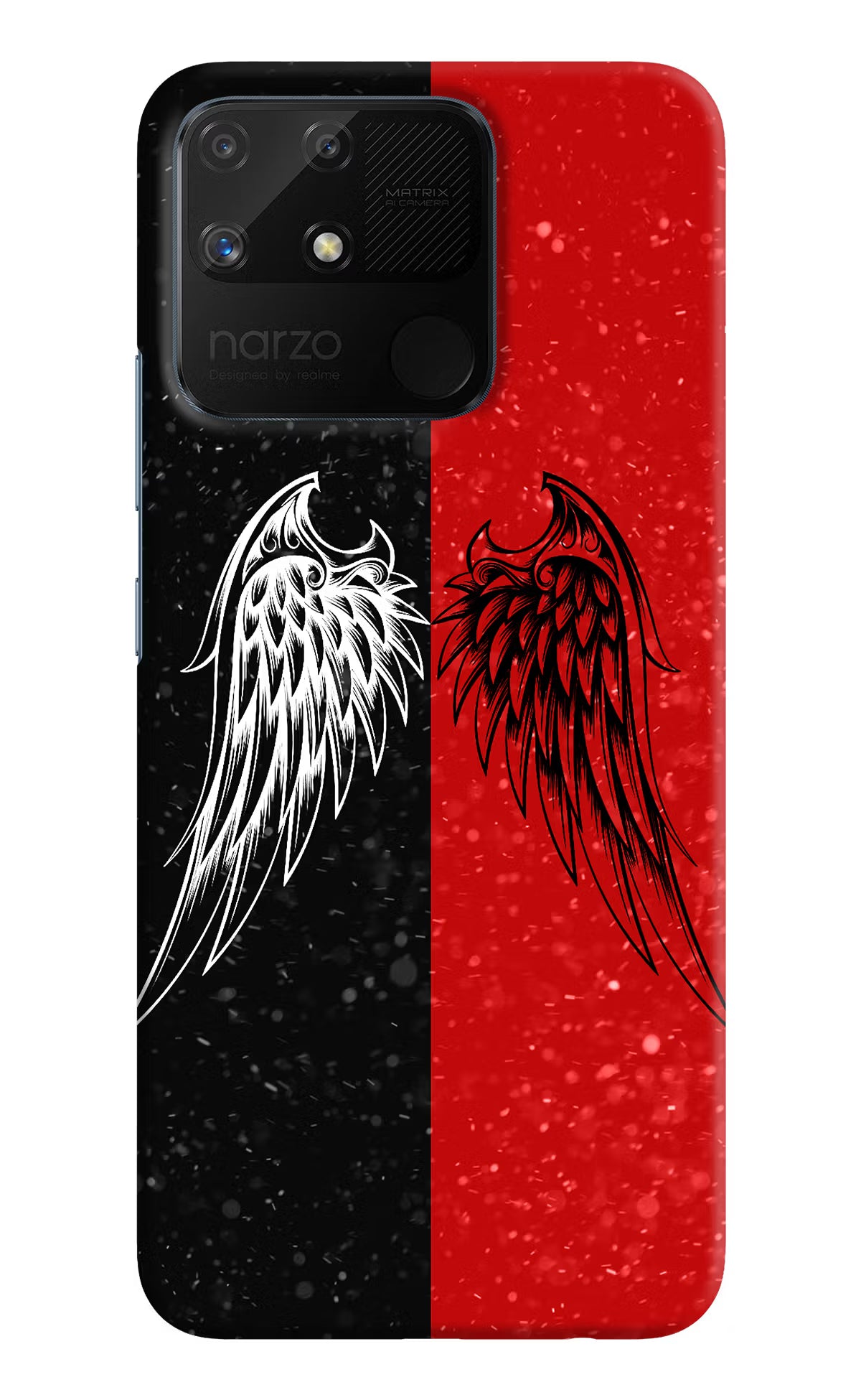 Wings Realme Narzo 50A Back Cover - Wings Realme Narzo 50A Hard Case Back Cover by Casekaro Wings Realme Narzo 50A Hard Case Back Cover by Casekaro