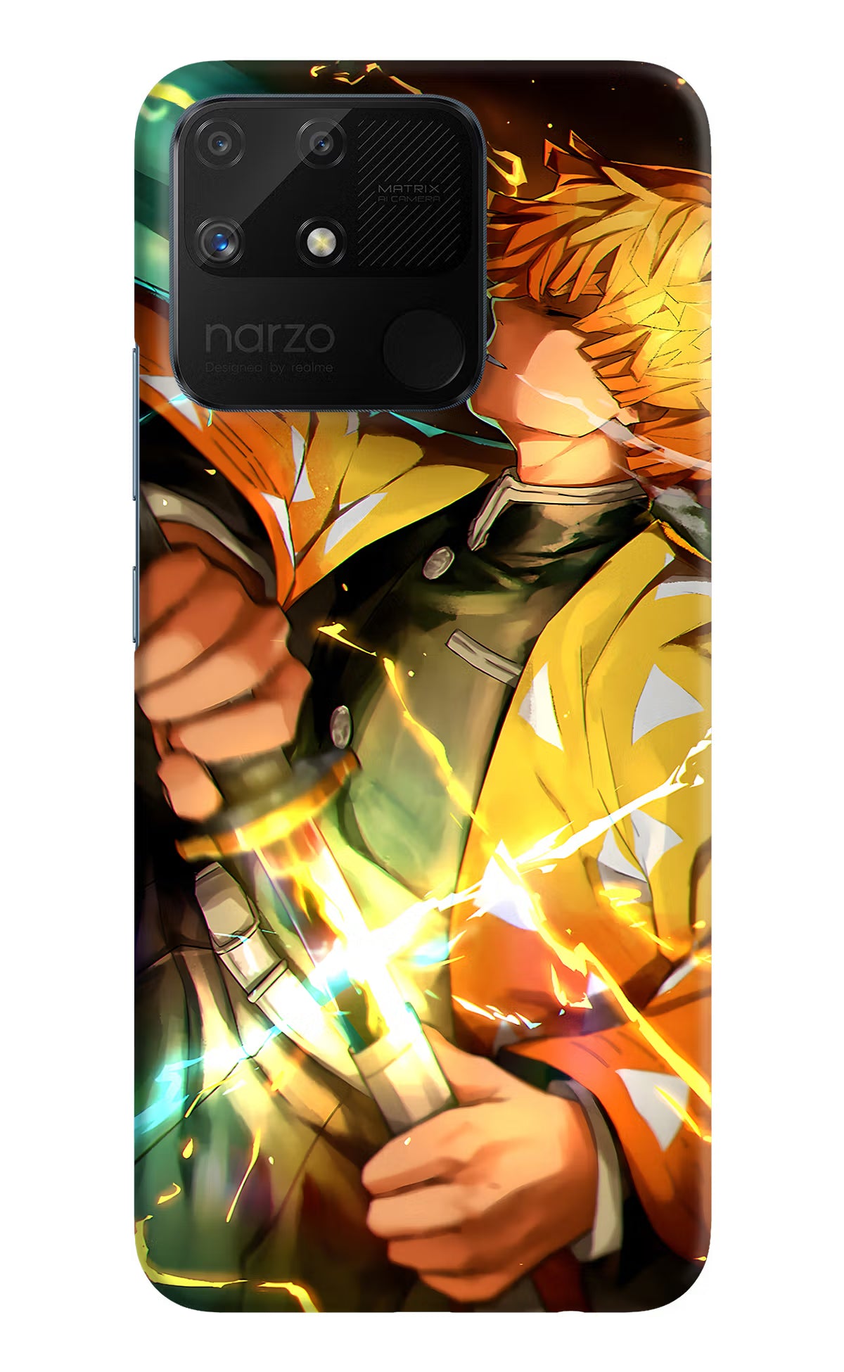 Demon Slayer Realme Narzo 50A Back Cover - Demon Slayer Realme Narzo 50A Hard Case Back Cover by Casekaro Demon Slayer Realme Narzo 50A Hard Case Back Cover by Casekaro