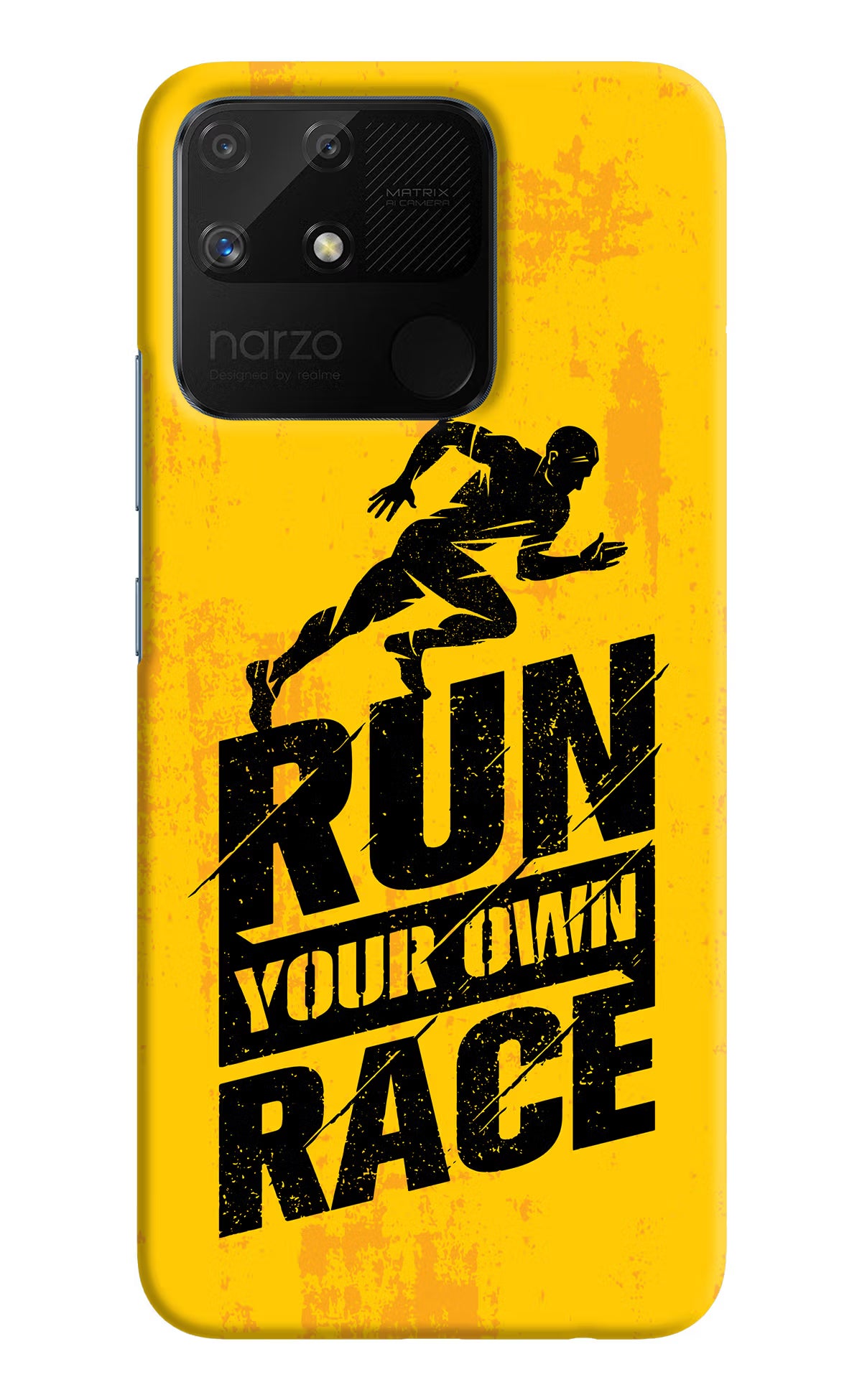 Run Your Own Race Realme Narzo 50A Back Cover - Run Your Own Race Realme Narzo 50A Hard Case Back Cover by Casekaro Run Your Own Race Realme Narzo 50A Hard Case Back Cover by Casekaro