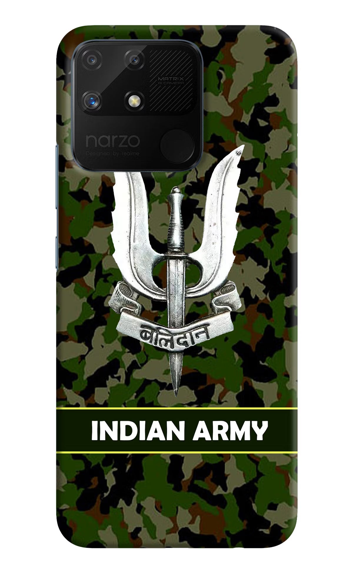 Balidan Indian Logo Realme Narzo 50A Back Cover - Balidan Indian Logo Realme Narzo 50A Hard Case Back Cover by Casekaro Balidan Indian Logo Realme Narzo 50A Hard Case Back Cover by Casekaro