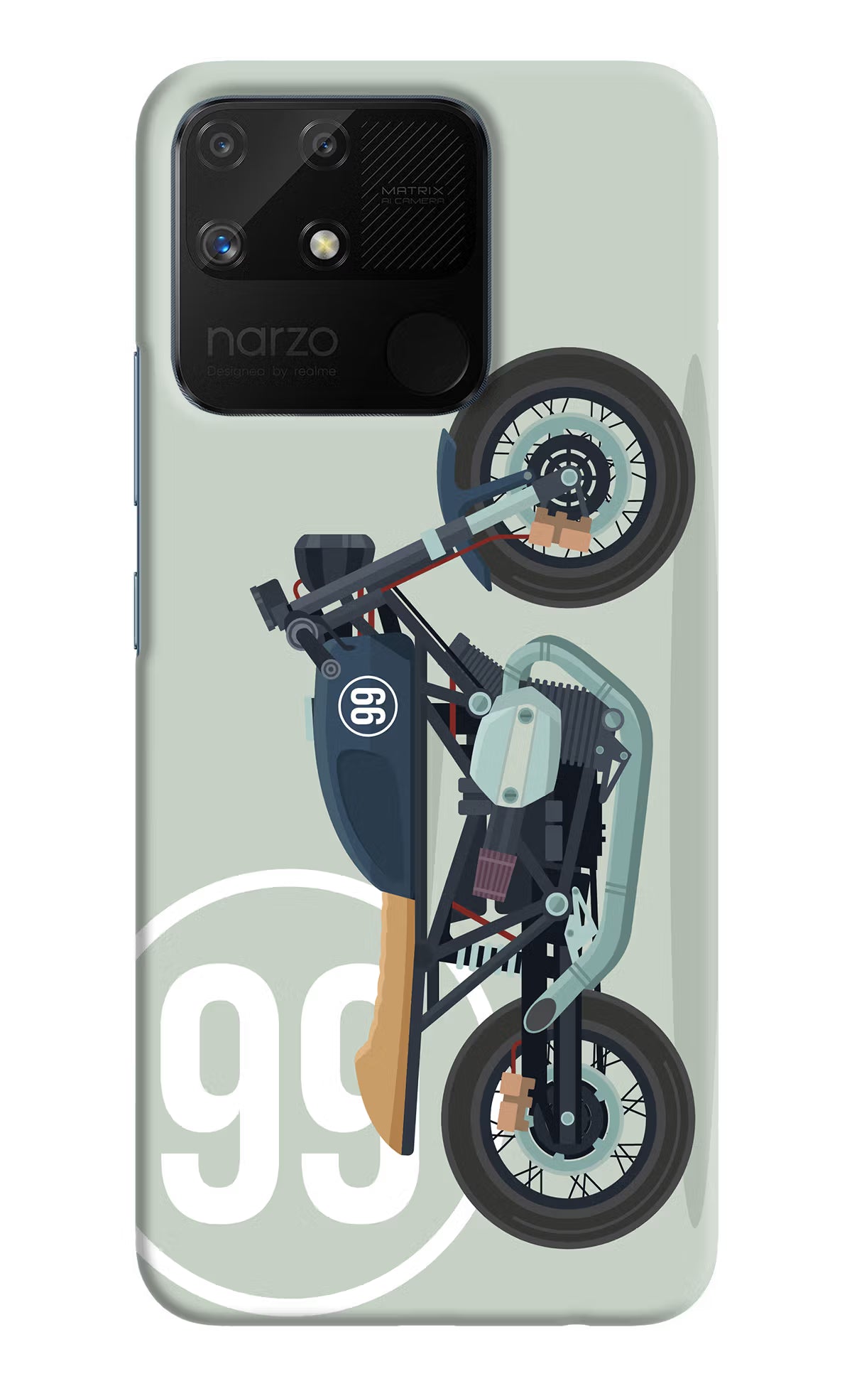 Classic Cafe Racer 99 Realme Narzo 50A Back Cover - Classic Cafe Racer 99 Realme Narzo 50A Hard Case Back Cover by Casekaro Classic Cafe Racer 99 Realme Narzo 50A Hard Case Back Cover by Casekaro