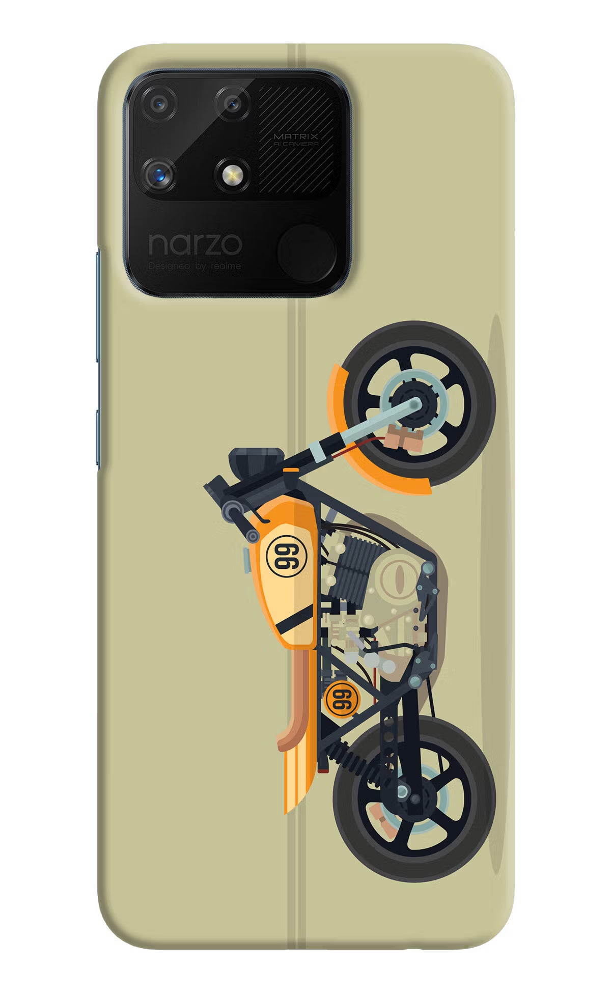 Vertical Speedster Realme Narzo 50A Back Cover - Vertical Speedster Realme Narzo 50A Hard Case Back Cover by Casekaro Vertical Speedster Realme Narzo 50A Hard Case Back Cover by Casekaro
