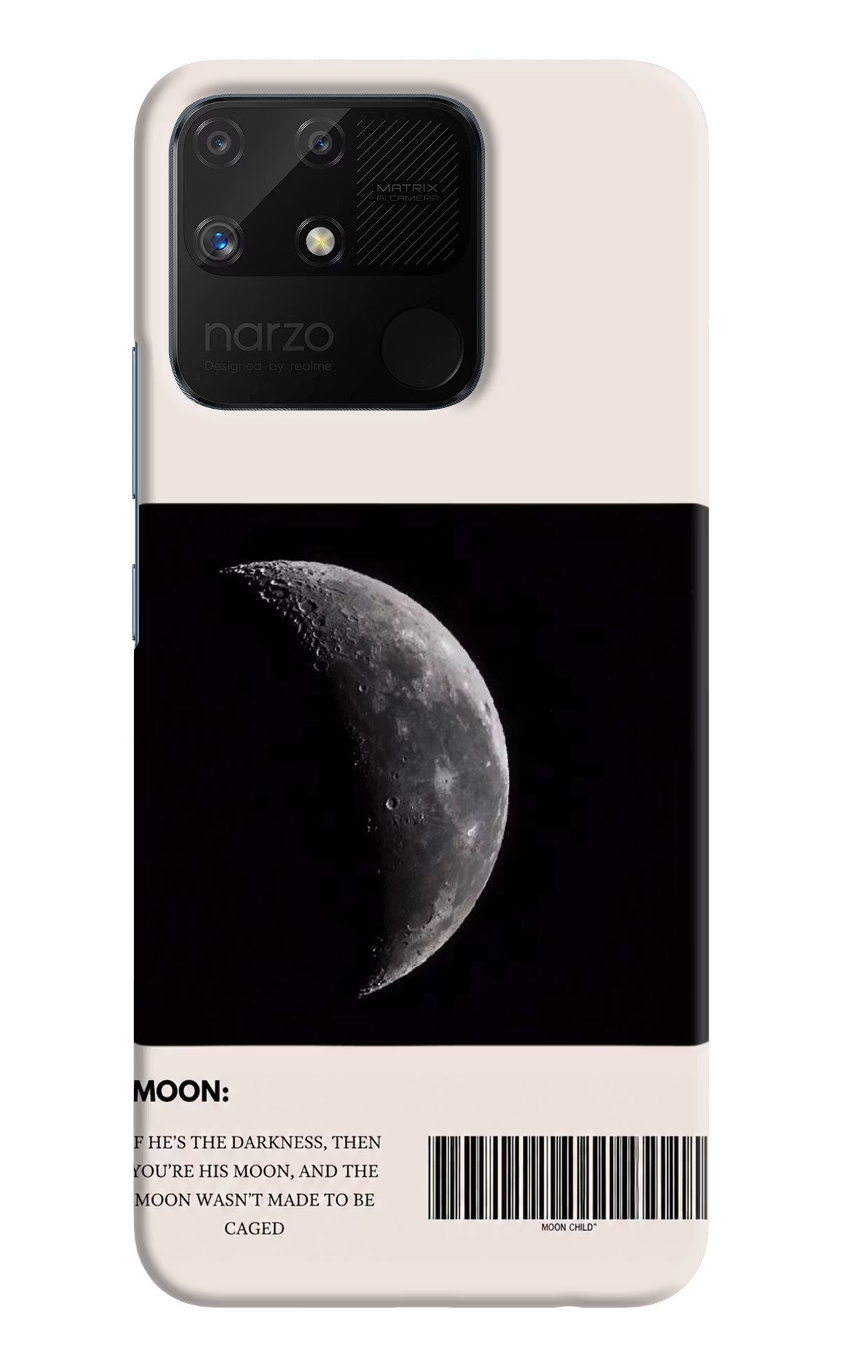 Moon Phase Realme Narzo 50A Back Cover - Moon Phase Realme Narzo 50A Back Cover Moon Phase Realme Narzo 50A Back Cover