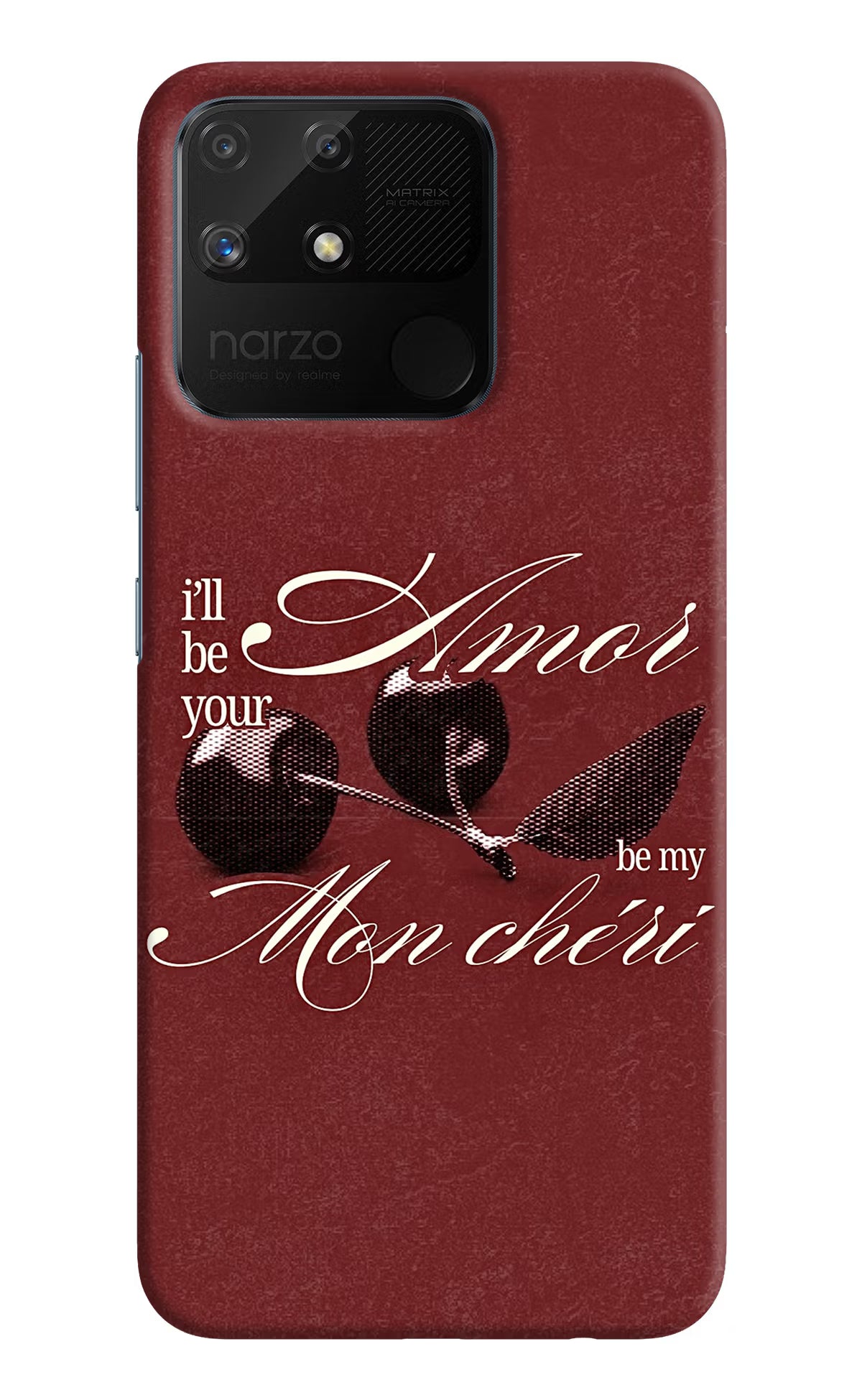 Velvet Cherry Realme Narzo 50A Back Cover - Velvet Cherry Realme Narzo 50A Back Cover Velvet Cherry Realme Narzo 50A Back Cover