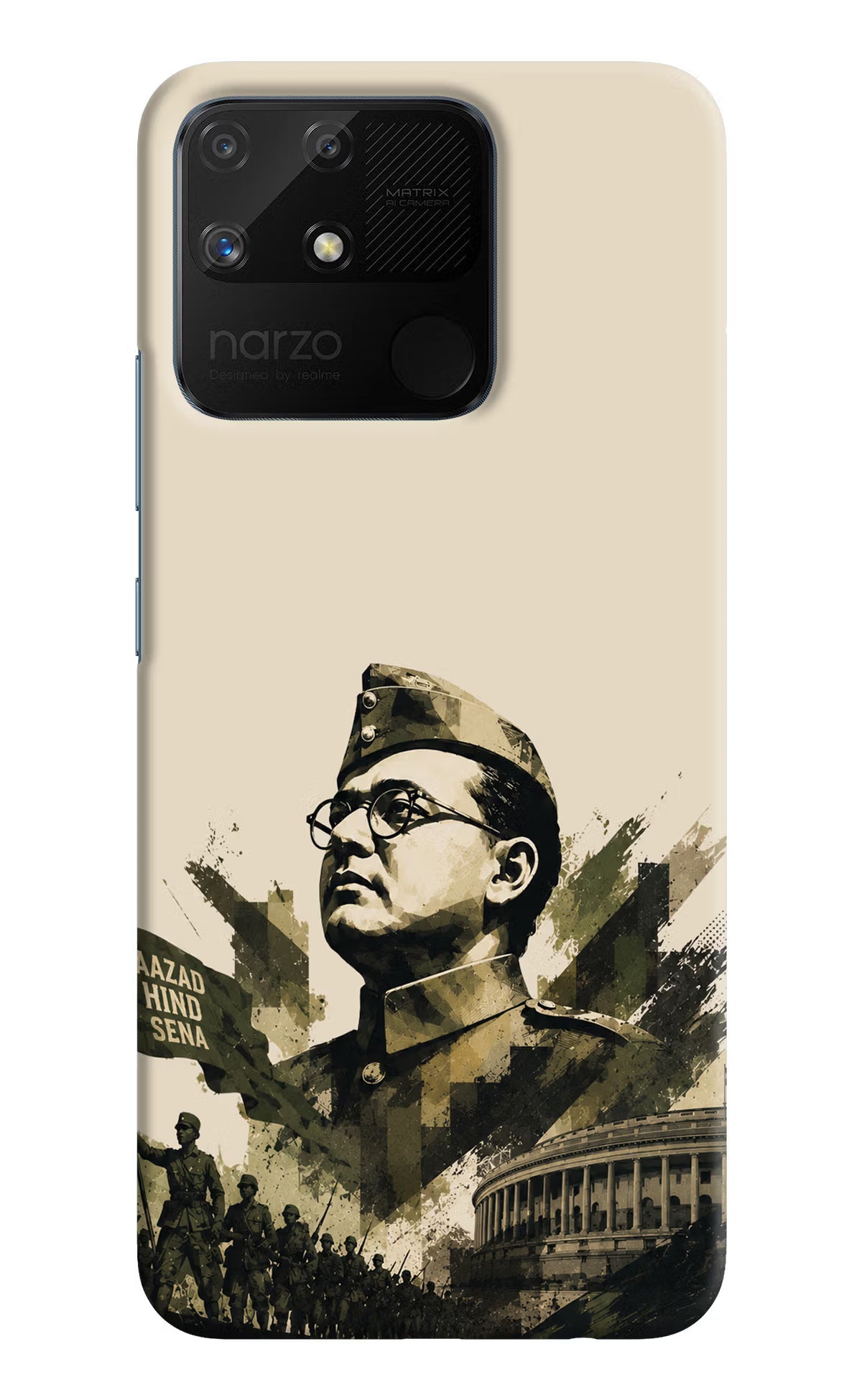 Netaji Rising Realme Narzo 50A Back Cover - Netaji Rising Realme Narzo 50A Back Cover Netaji Rising Realme Narzo 50A Back Cover