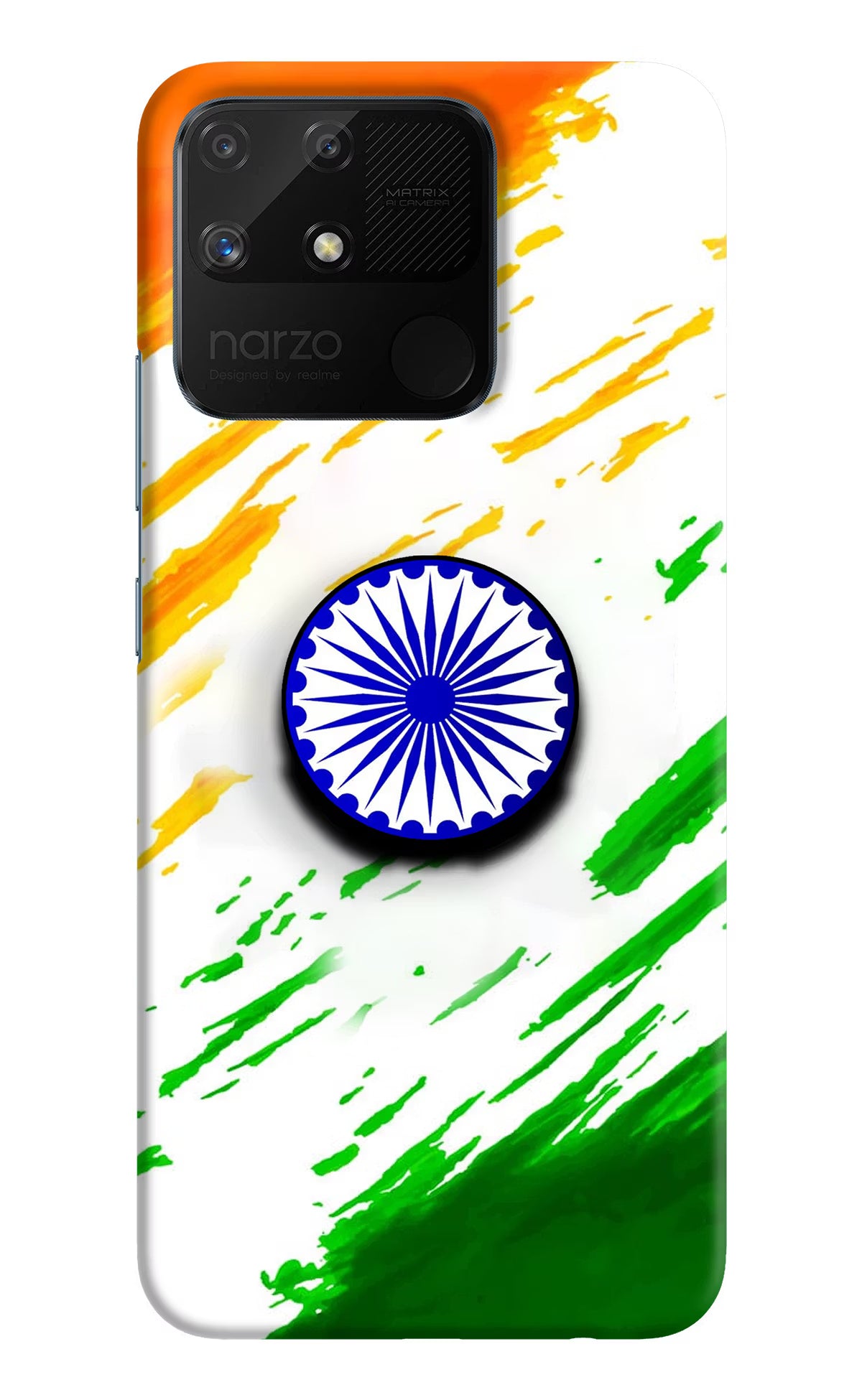 Indian Flag Ashoka Chakra Realme Narzo 50A Pop Case by Casekaro