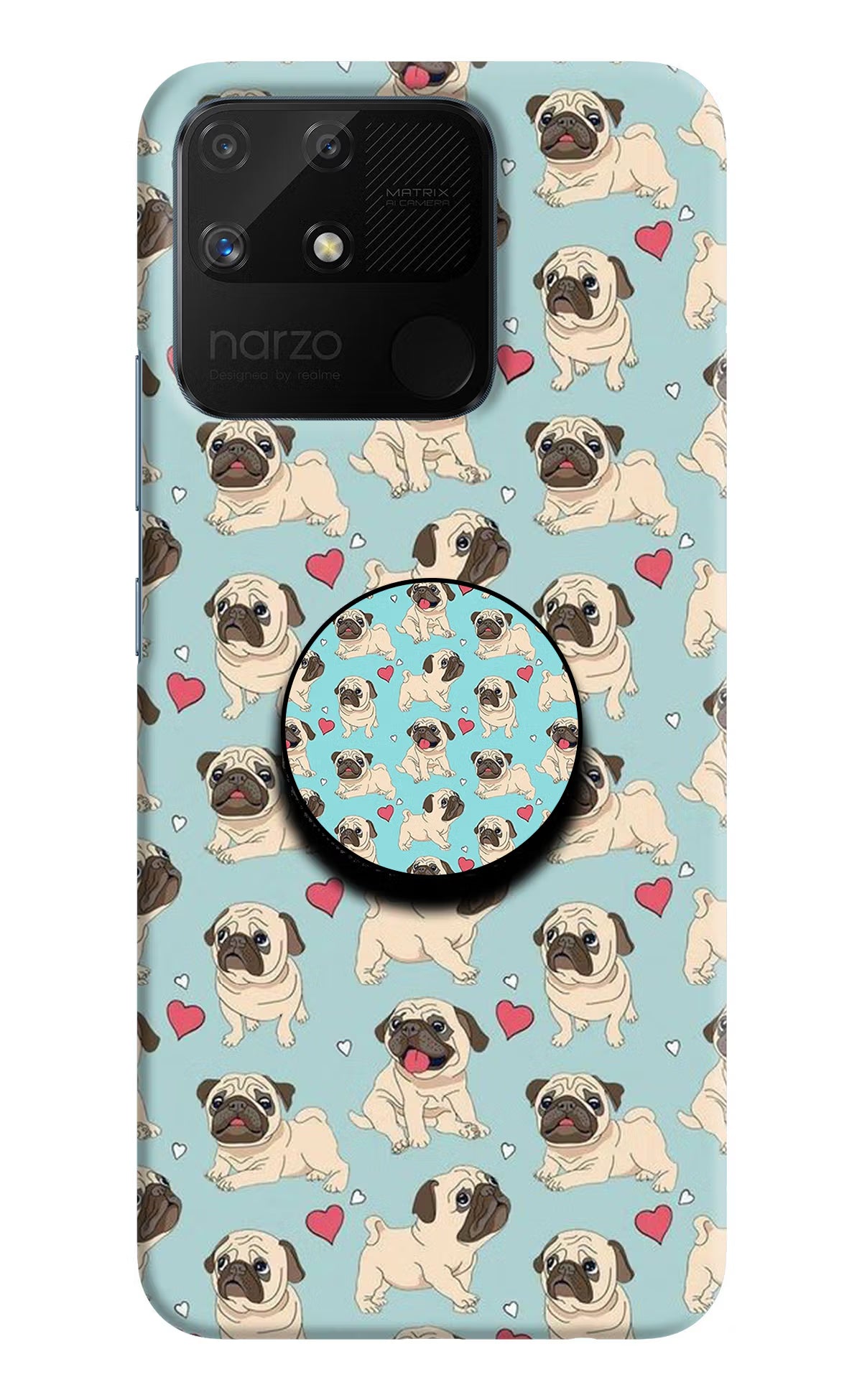 Pug Dog Realme Narzo 50A Pop Case - Pug Dog Realme Narzo 50A Pop Case by Casekaro Pug Dog Realme Narzo 50A Pop Case by Casekaro