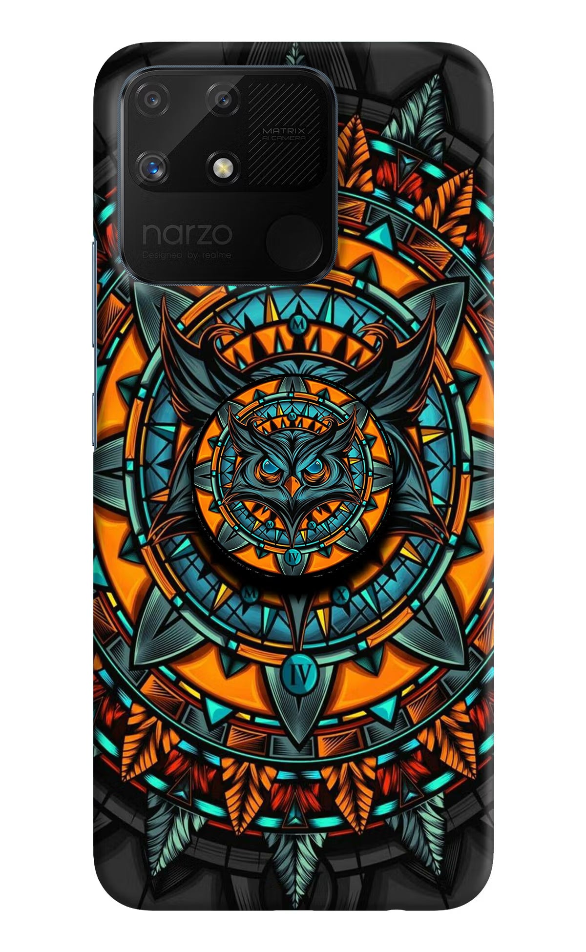 Angry Owl Realme Narzo 50A Pop Case - Angry Owl Realme Narzo 50A Pop Case by Casekaro Angry Owl Realme Narzo 50A Pop Case by Casekaro