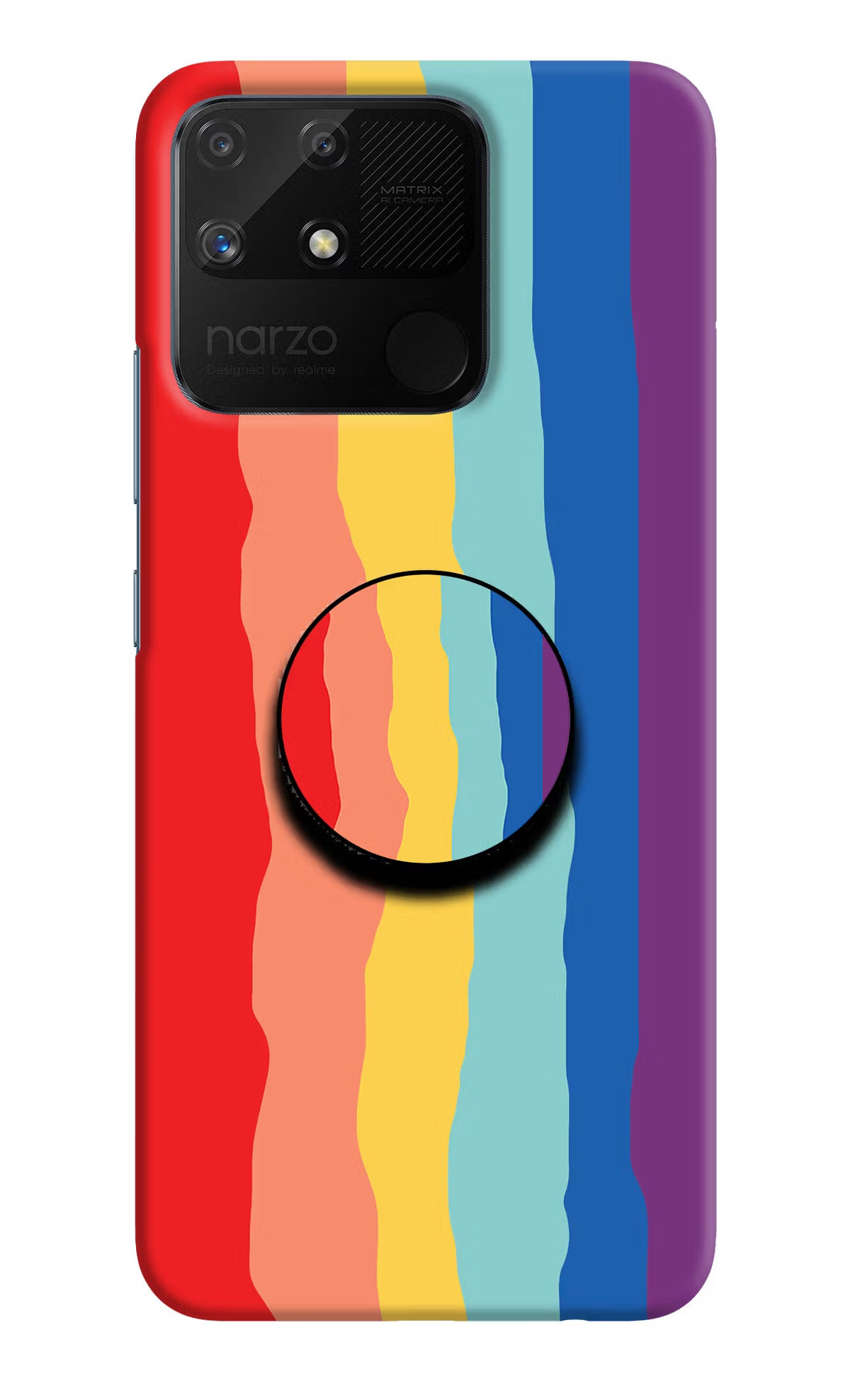 Rainbow Realme Narzo 50A Pop Case - Rainbow Realme Narzo 50A Pop Case by Casekaro Rainbow Realme Narzo 50A Pop Case by Casekaro