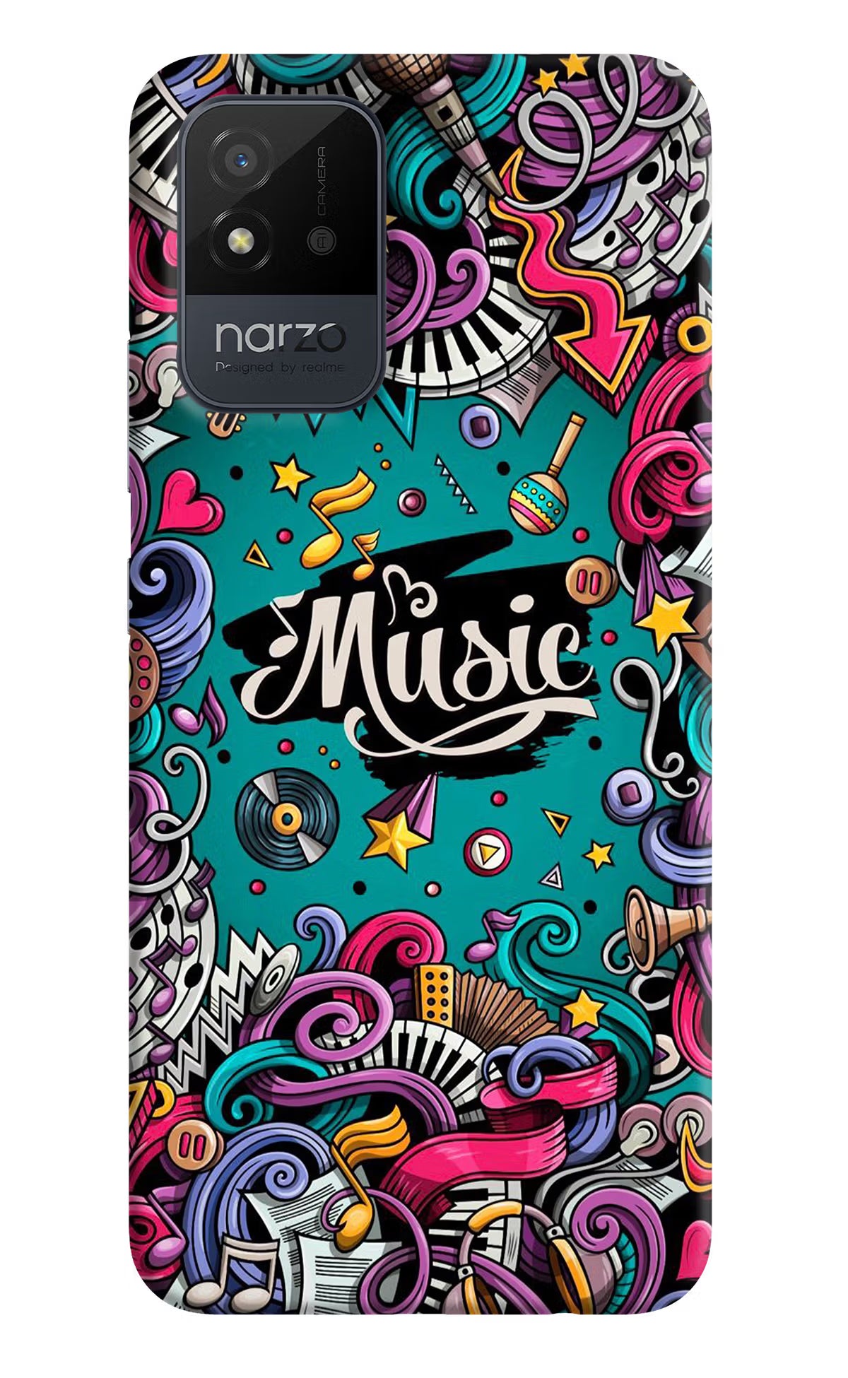 Music Graffiti Realme Narzo 50i Back Cover - Music Graffiti Realme Narzo 50i Back Cover Music Graffiti Realme Narzo 50i Back Cover