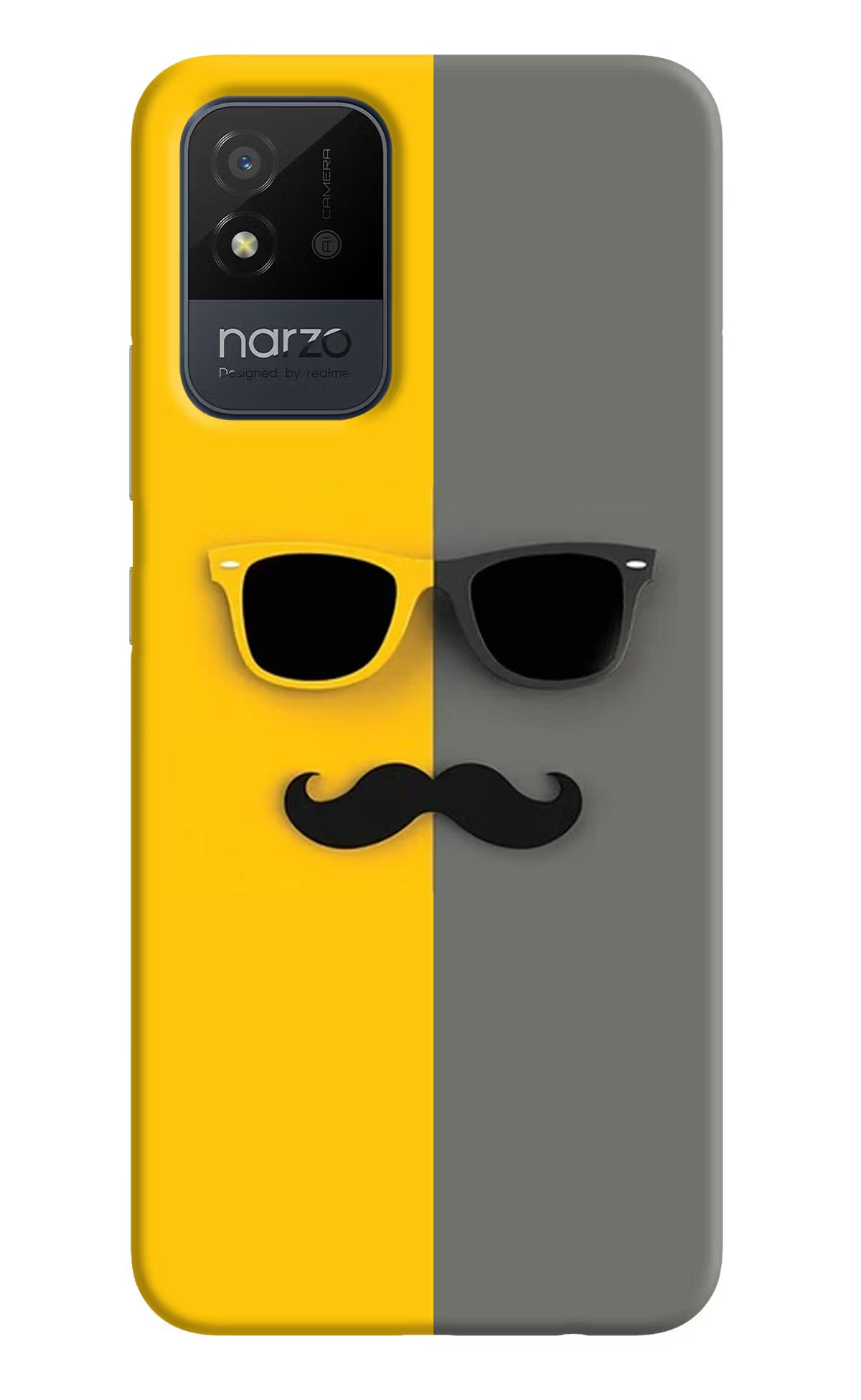 Sunglasses with Mustache Realme Narzo 50i Back Cover - Sunglasses with Mustache Realme Narzo 50i Back Cover Sunglasses with Mustache Realme Narzo 50i Back Cover