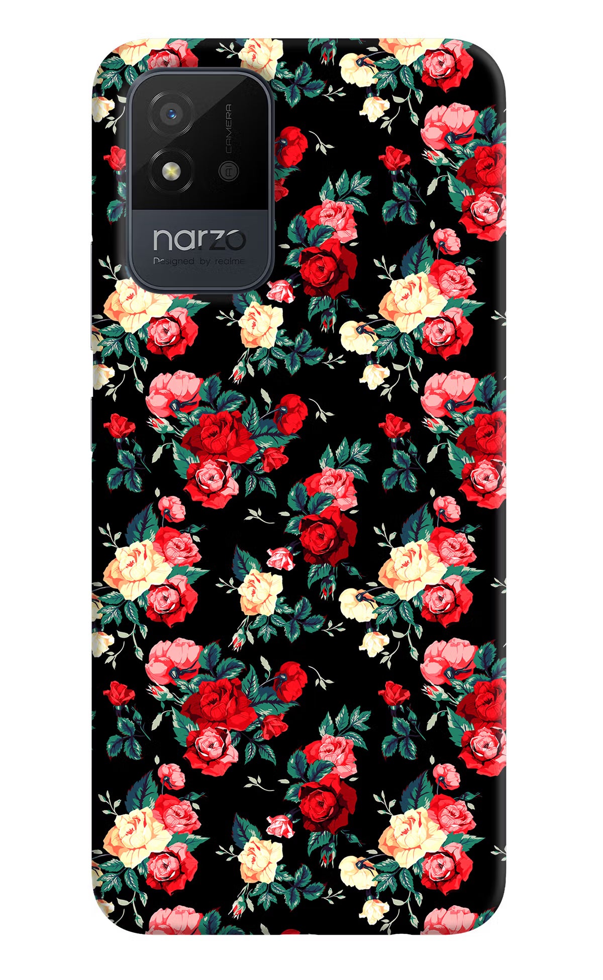 Rose Pattern Realme Narzo 50i Back Cover - Rose Pattern Realme Narzo 50i Back Cover Rose Pattern Realme Narzo 50i Back Cover