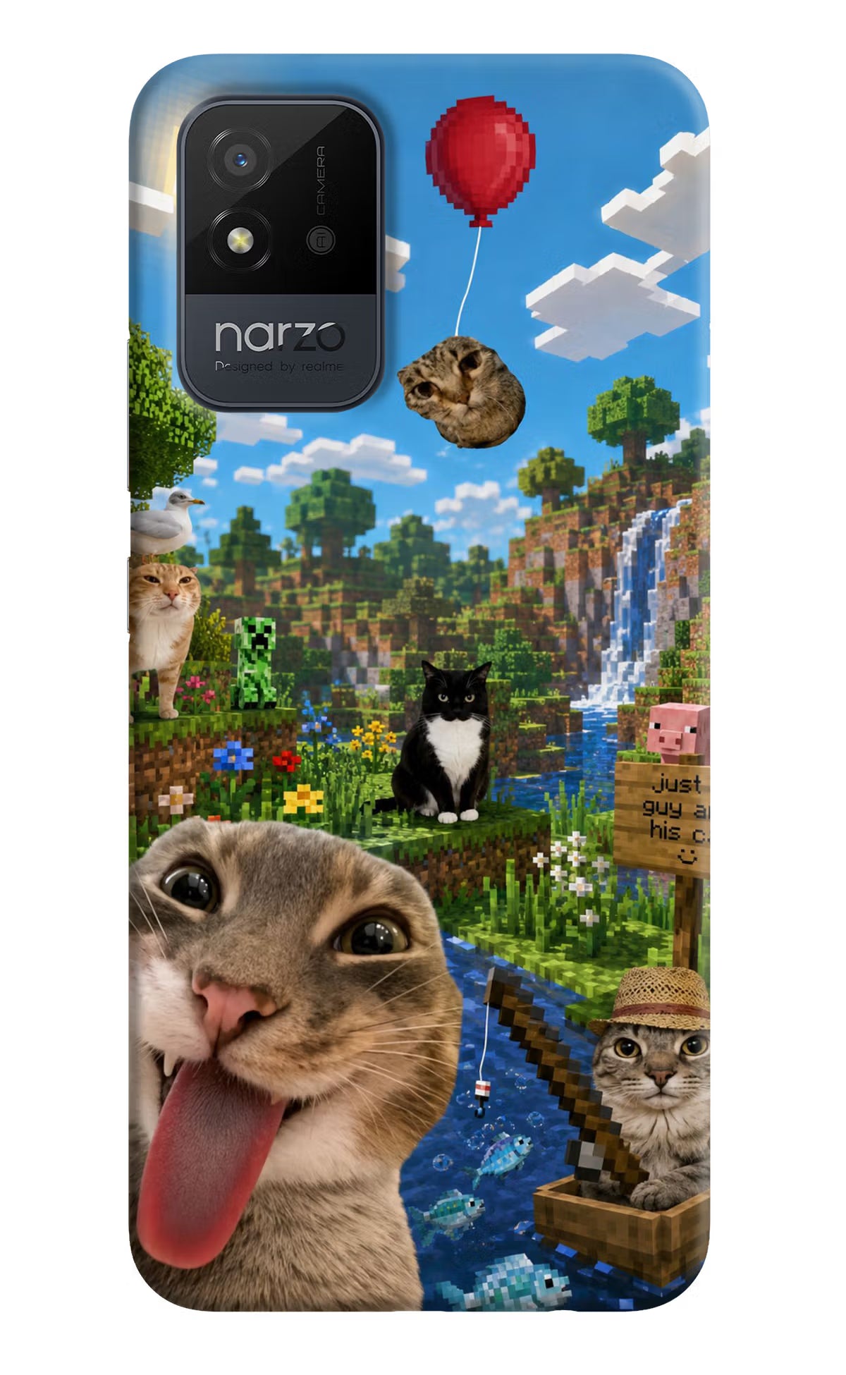 Minecraft Cat Chaos Realme Narzo 50i Back Cover - Minecraft Cat Chaos Realme Narzo 50i Back Cover Minecraft Cat Chaos Realme Narzo 50i Back Cover