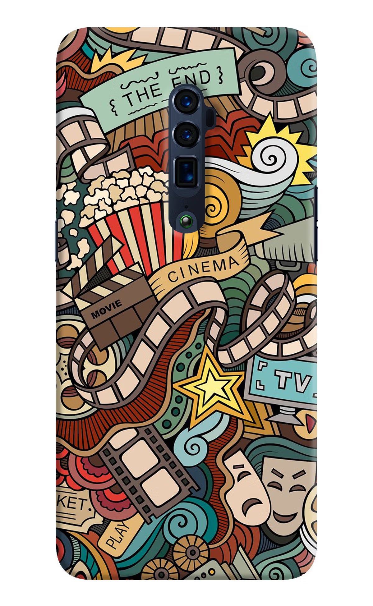 Cinema Abstract Oppo Reno 10x Zoom Back Cover - Cinema Abstract Oppo Reno 10x Zoom Hard Case Back Cover by Casekaro Cinema Abstract Oppo Reno 10x Zoom Hard Case Back Cover by Casekaro