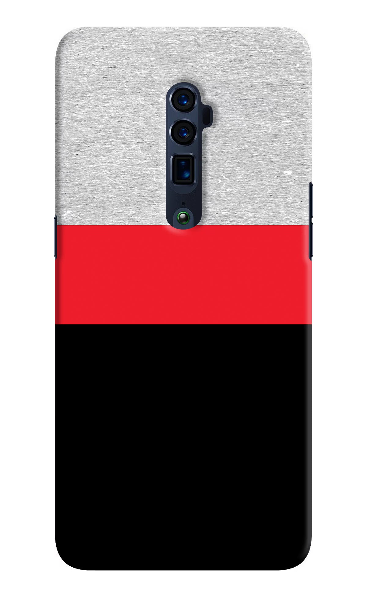 Tri Color Pattern Oppo Reno 10x Zoom Back Cover - Tri Color Pattern Oppo Reno 10x Zoom Hard Case Back Cover by Casekaro Tri Color Pattern Oppo Reno 10x Zoom Hard Case Back Cover by Casekaro