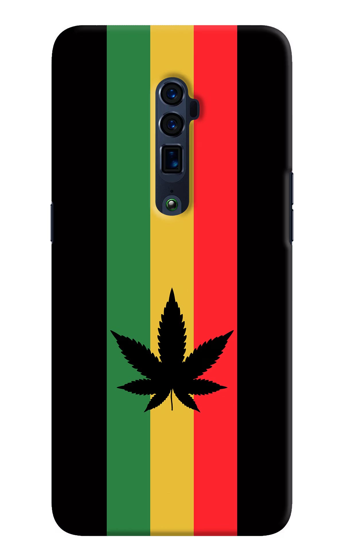Weed Flag Oppo Reno 10x Zoom Back Cover - Weed Flag Oppo Reno 10x Zoom Hard Case Back Cover by Casekaro Weed Flag Oppo Reno 10x Zoom Hard Case Back Cover by Casekaro