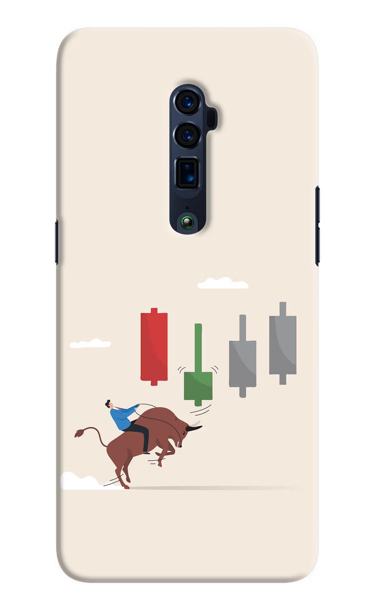Bull Trading Momentum Oppo Reno 10x Zoom Back Cover - Bull Trading Momentum Oppo Reno 10x Zoom Hard Case Back Cover by Casekaro Bull Trading Momentum Oppo Reno 10x Zoom Hard Case Back Cover by Casekaro