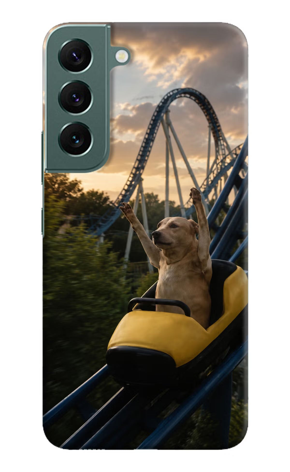 Rollercoaster Dog Samsung S22 Back Cover - Rollercoaster Dog Samsung S22 Back Cover Rollercoaster Dog Samsung S22 Back Cover