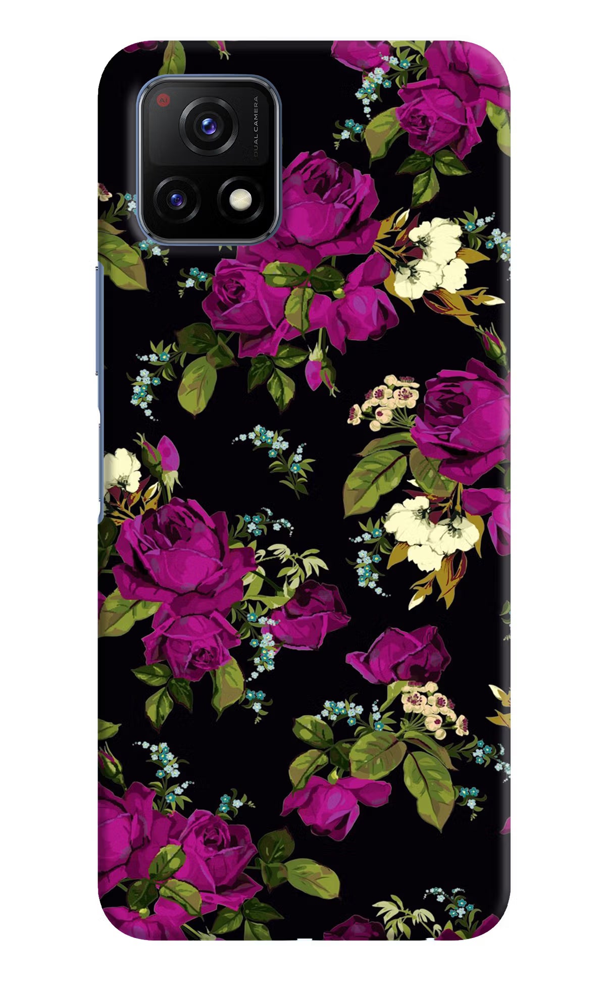 Flowers Vivo Y72 5G Back Cover - Flowers Vivo Y72 5G Hard Case Back Cover by Casekaro Flowers Vivo Y72 5G Hard Case Back Cover by Casekaro