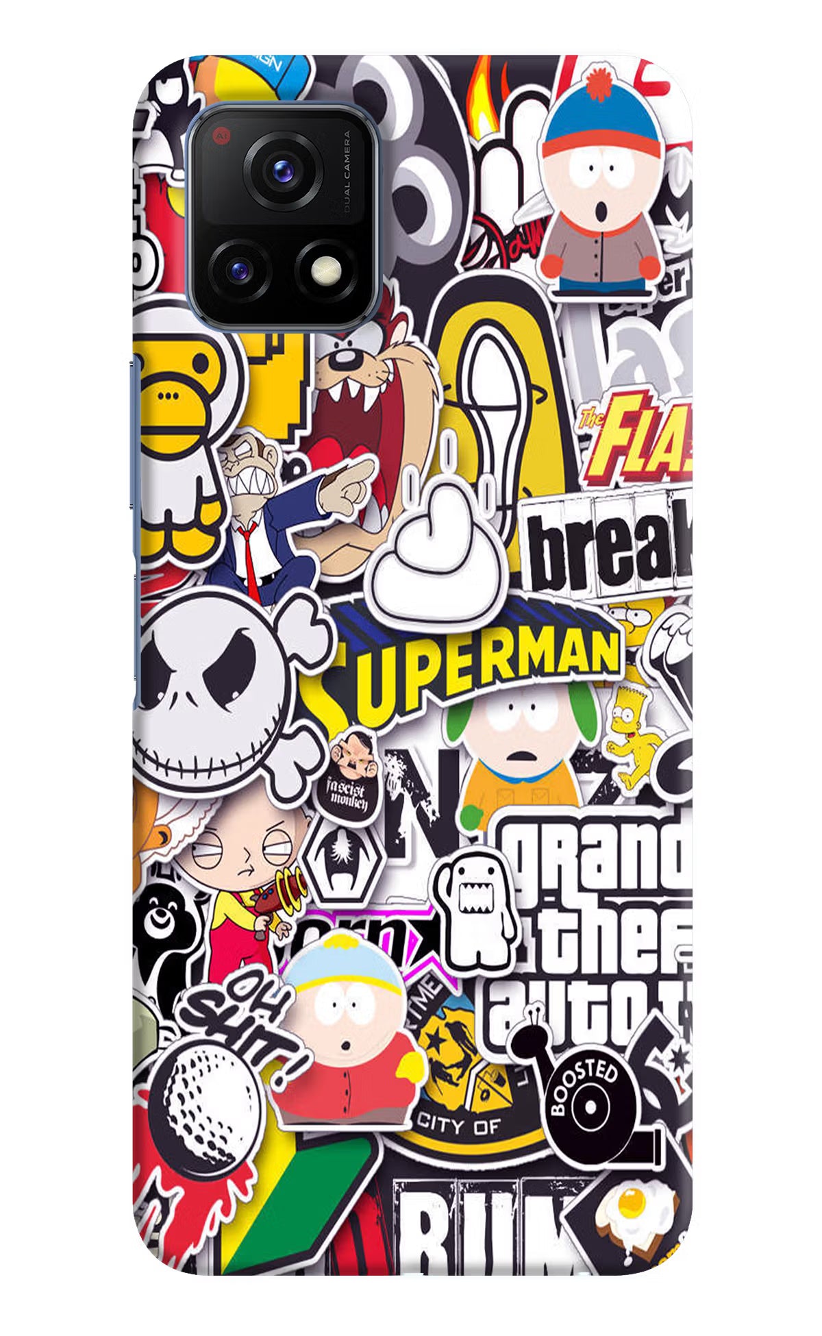 Sticker Bomb Vivo Y72 5G Back Cover - Sticker Bomb Vivo Y72 5G Hard Case Back Cover by Casekaro Sticker Bomb Vivo Y72 5G Hard Case Back Cover by Casekaro