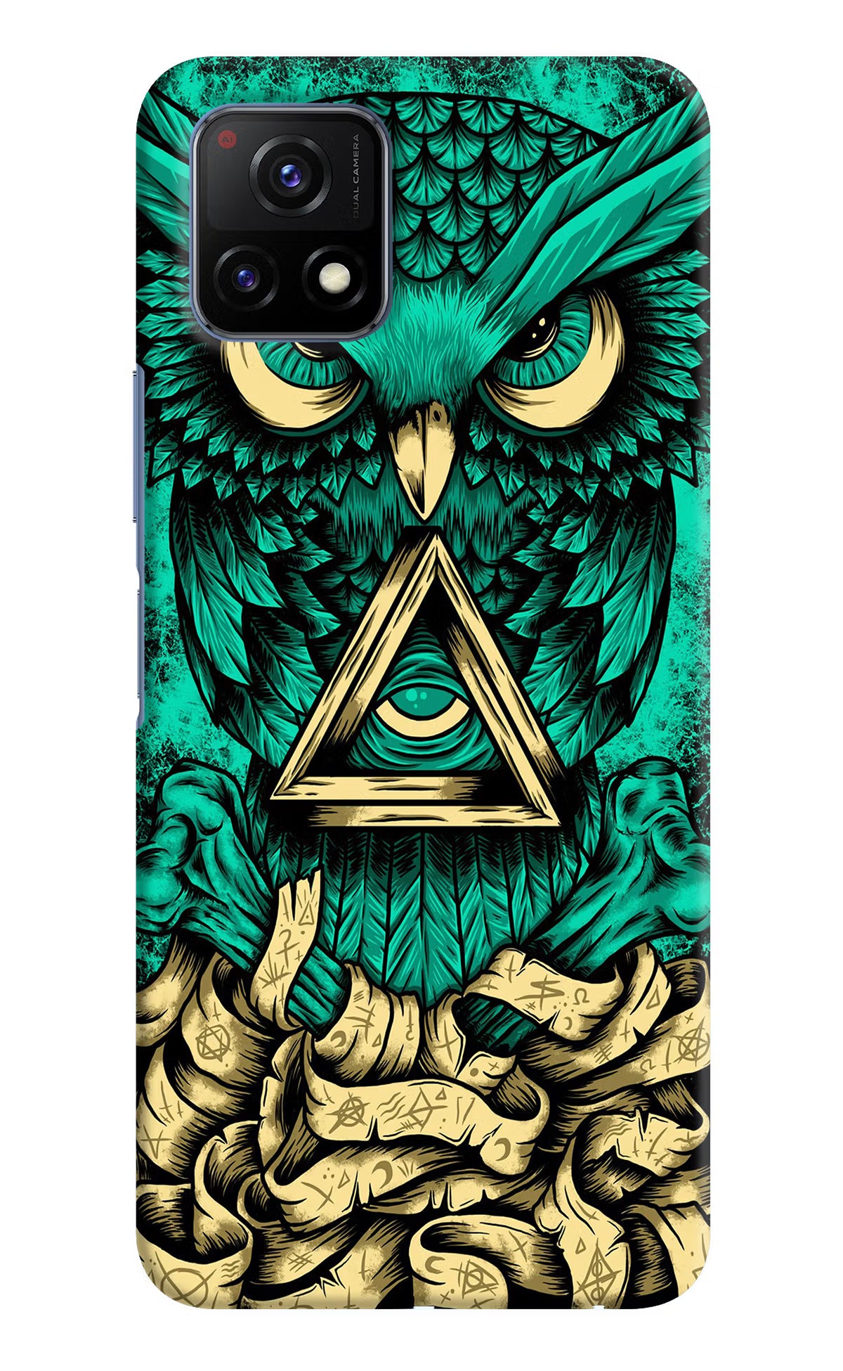 Green Owl Vivo Y72 5G Back Cover - Green Owl Vivo Y72 5G Hard Case Back Cover by Casekaro Green Owl Vivo Y72 5G Hard Case Back Cover by Casekaro
