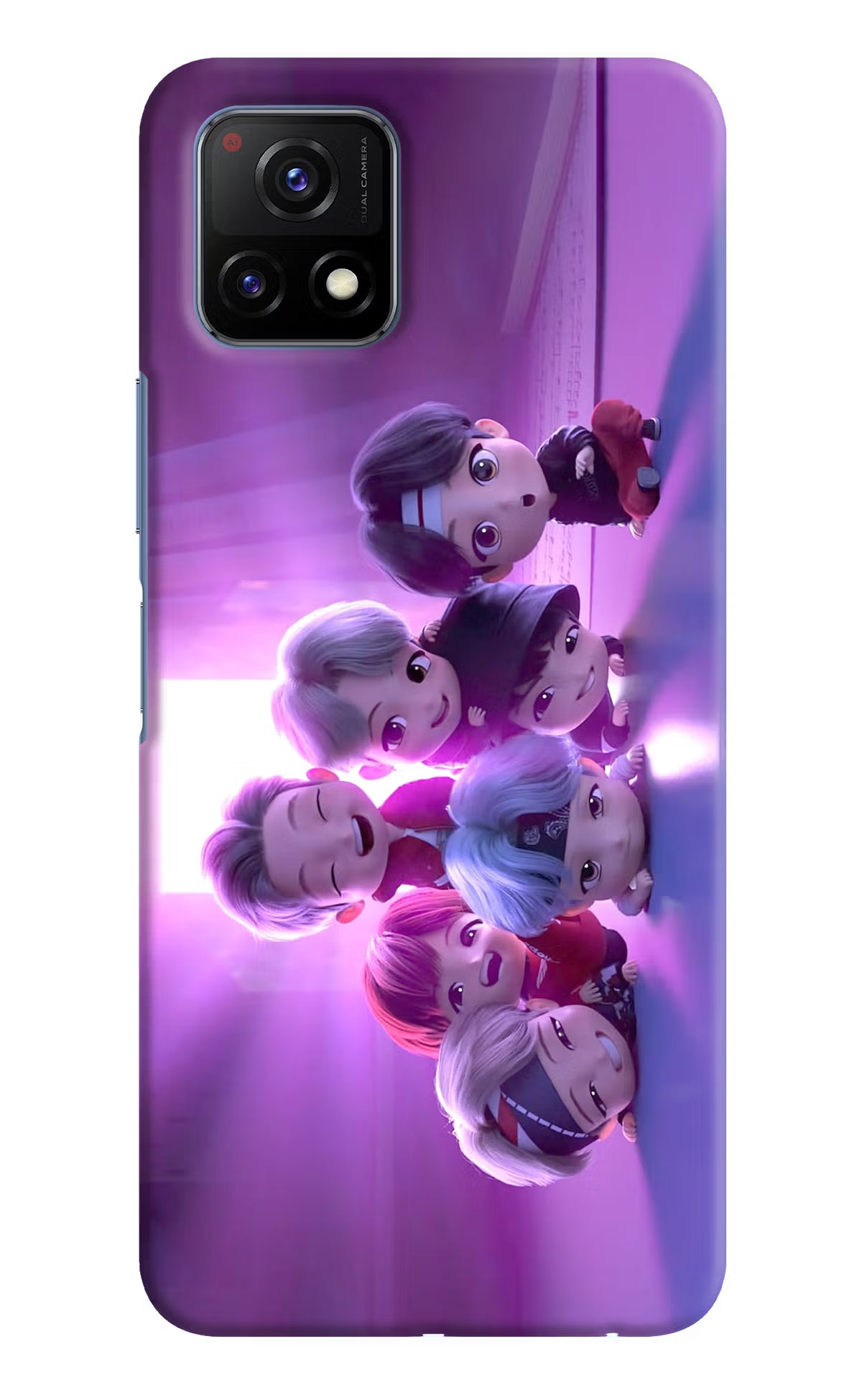 BTS Chibi Vivo Y72 5G Back Cover - BTS Chibi Vivo Y72 5G Hard Case Back Cover by Casekaro BTS Chibi Vivo Y72 5G Hard Case Back Cover by Casekaro