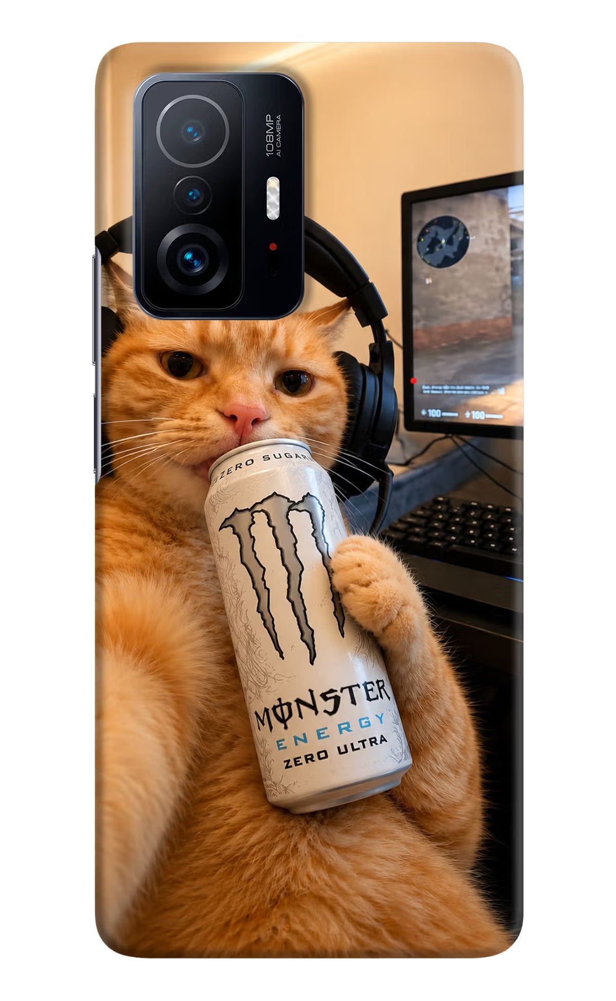 Gamer Cat Energy Mi 11T Pro 5G Back Cover - Gamer Cat Energy Mi 11T Pro 5G Back Cover Gamer Cat Energy Mi 11T Pro 5G Back Cover