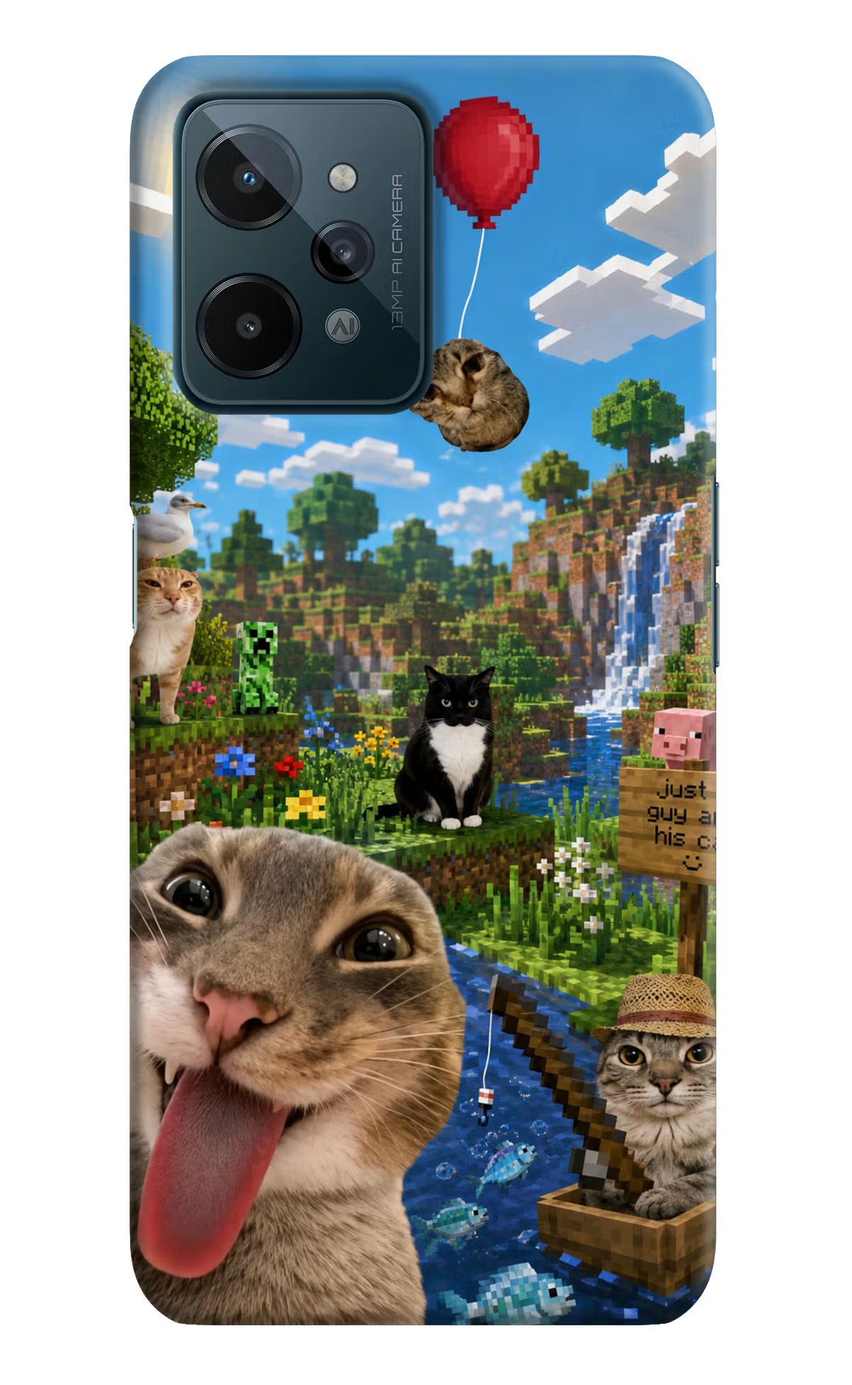 Minecraft Cat Chaos Realme C31 Back Cover - Minecraft Cat Chaos Realme C31 Back Cover Minecraft Cat Chaos Realme C31 Back Cover