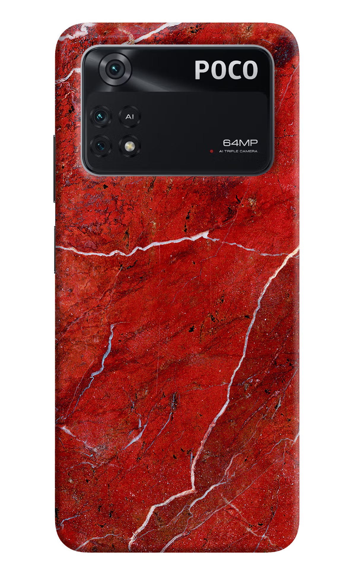 Red Marble Design Poco M4 Pro 4G Back Cover - Red Marble Design Poco M4 Pro 4G Back Cover Red Marble Design Poco M4 Pro 4G Back Cover