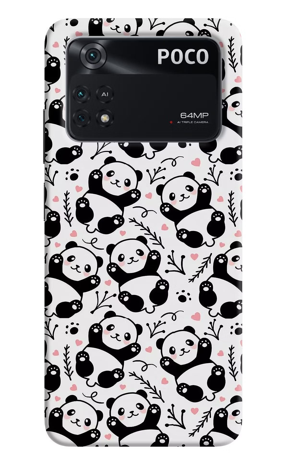 Cute Panda Poco M4 Pro 4G Back Cover - Cute Panda Poco M4 Pro 4G Back Cover Cute Panda Poco M4 Pro 4G Back Cover