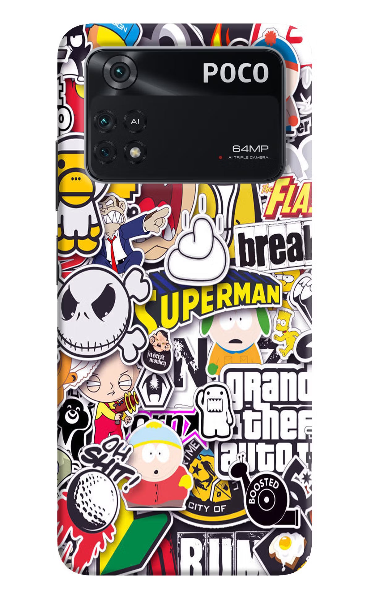 Sticker Bomb Poco M4 Pro 4G Back Cover - Sticker Bomb Poco M4 Pro 4G Back Cover Sticker Bomb Poco M4 Pro 4G Back Cover