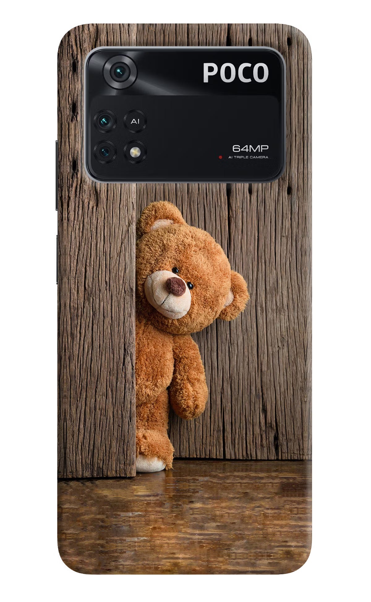Teddy Wooden Poco M4 Pro 4G Back Cover - Teddy Wooden Poco M4 Pro 4G Back Cover Teddy Wooden Poco M4 Pro 4G Back Cover