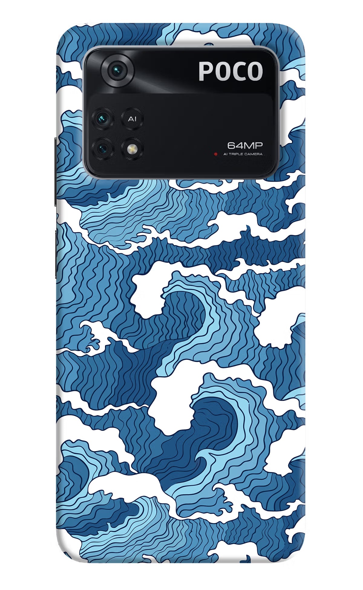 Blue Waves Poco M4 Pro 4G Back Cover - Blue Waves Poco M4 Pro 4G Back Cover Blue Waves Poco M4 Pro 4G Back Cover
