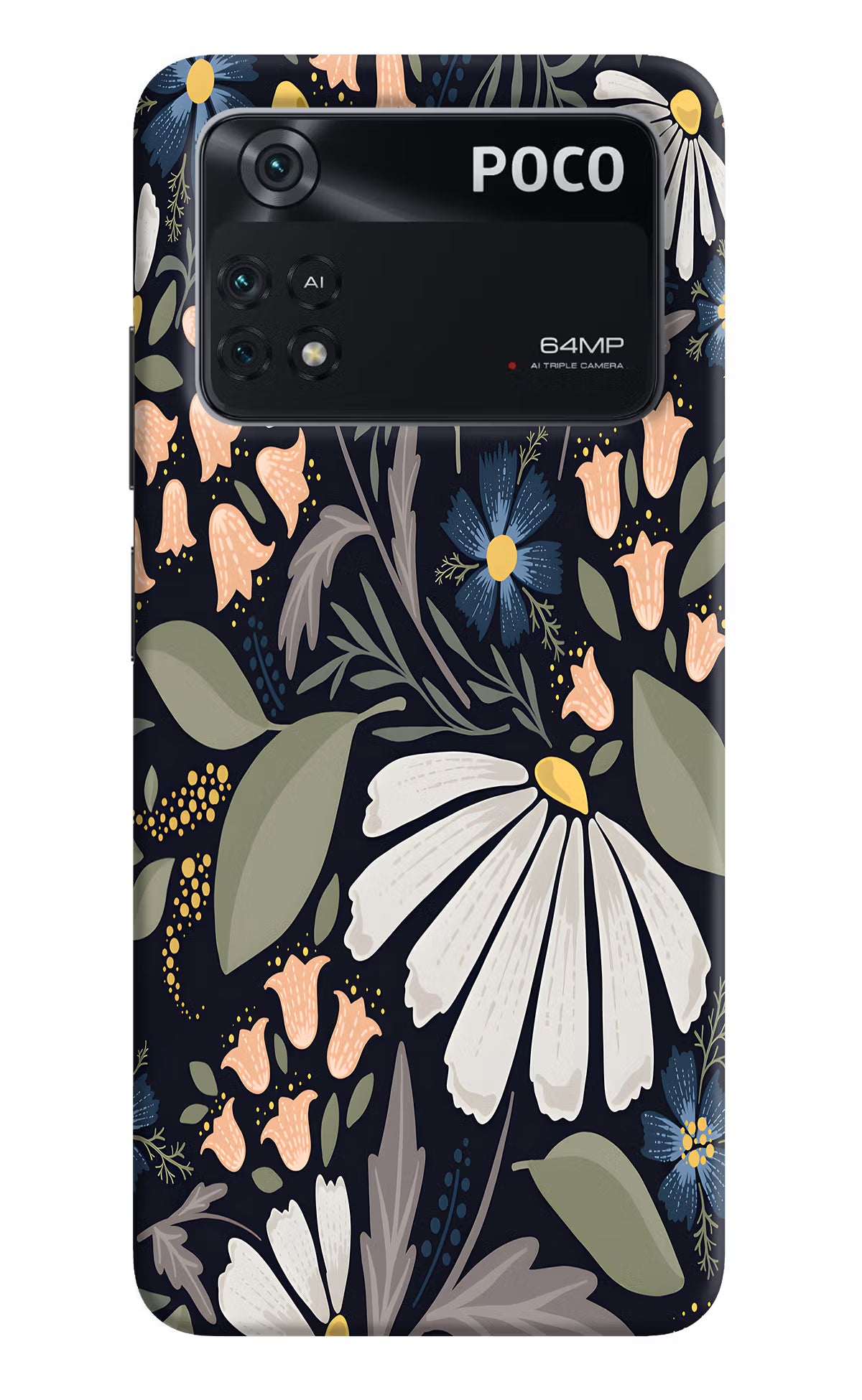 Flowers Art Poco M4 Pro 4G Back Cover - Flowers Art Poco M4 Pro 4G Back Cover Flowers Art Poco M4 Pro 4G Back Cover