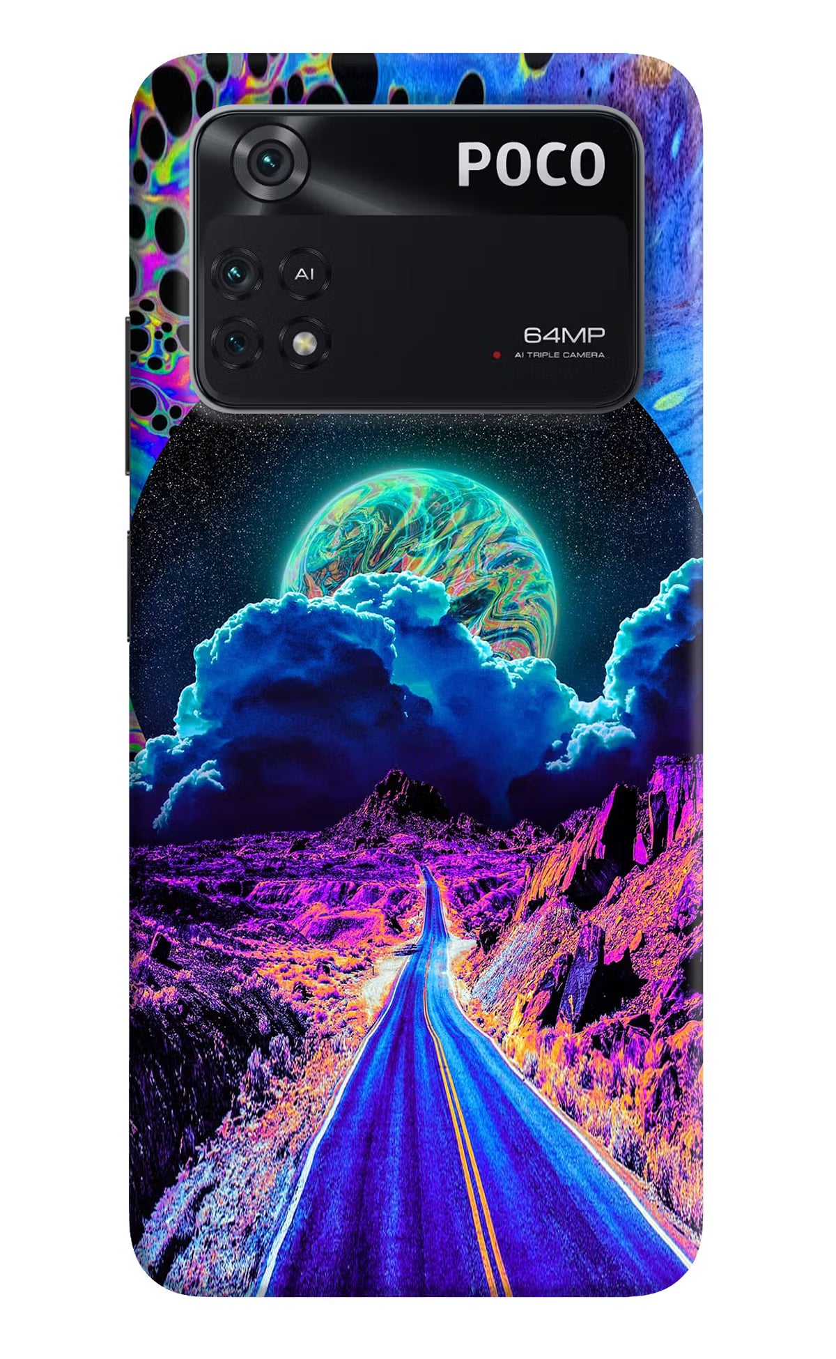 Psychedelic Painting Poco M4 Pro 4G Back Cover - Psychedelic Painting Poco M4 Pro 4G Back Cover Psychedelic Painting Poco M4 Pro 4G Back Cover