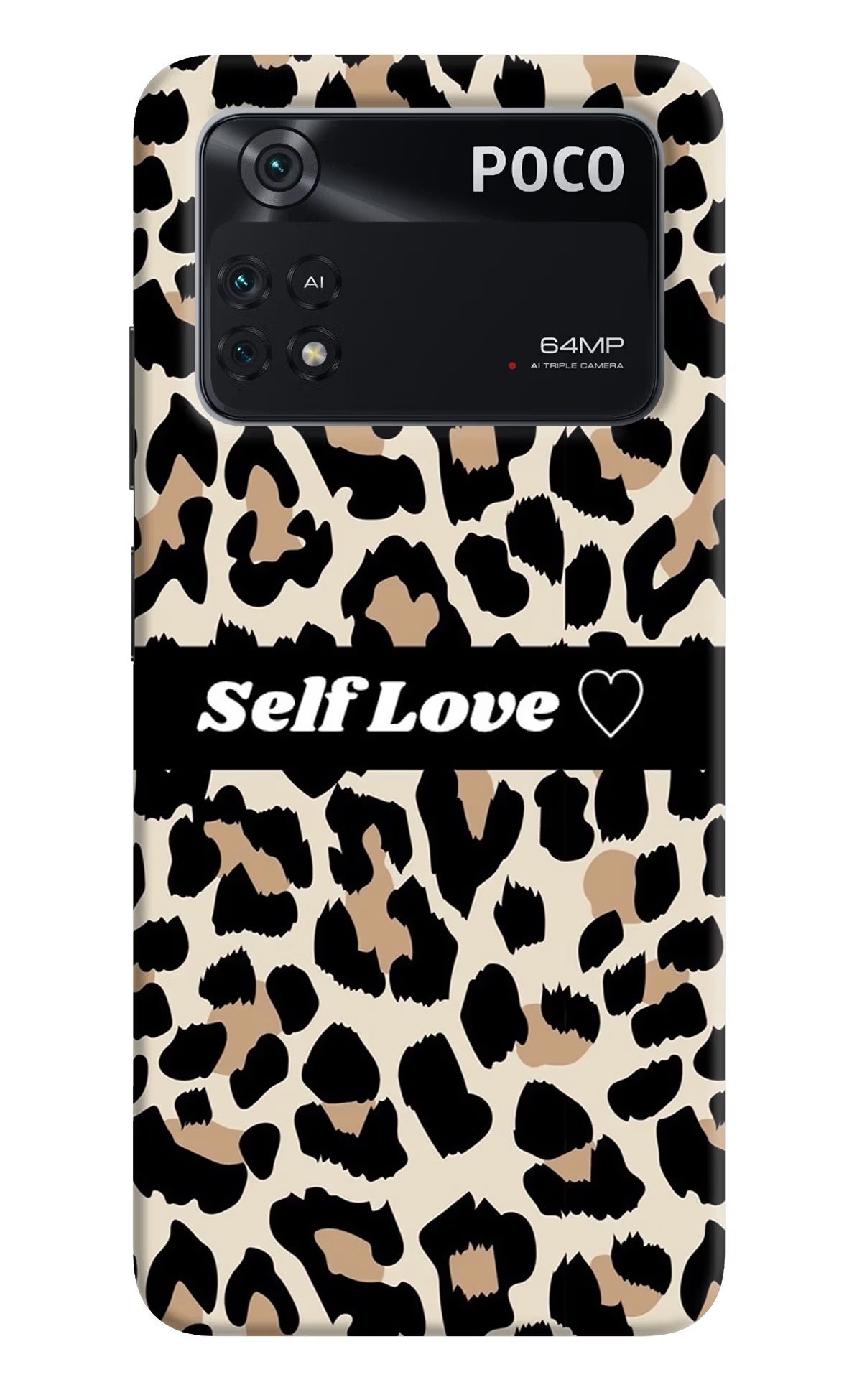 Leopard Print Self Love Poco M4 Pro 4G Back Cover - Leopard Print Self Love Poco M4 Pro 4G Back Cover Leopard Print Self Love Poco M4 Pro 4G Back Cover