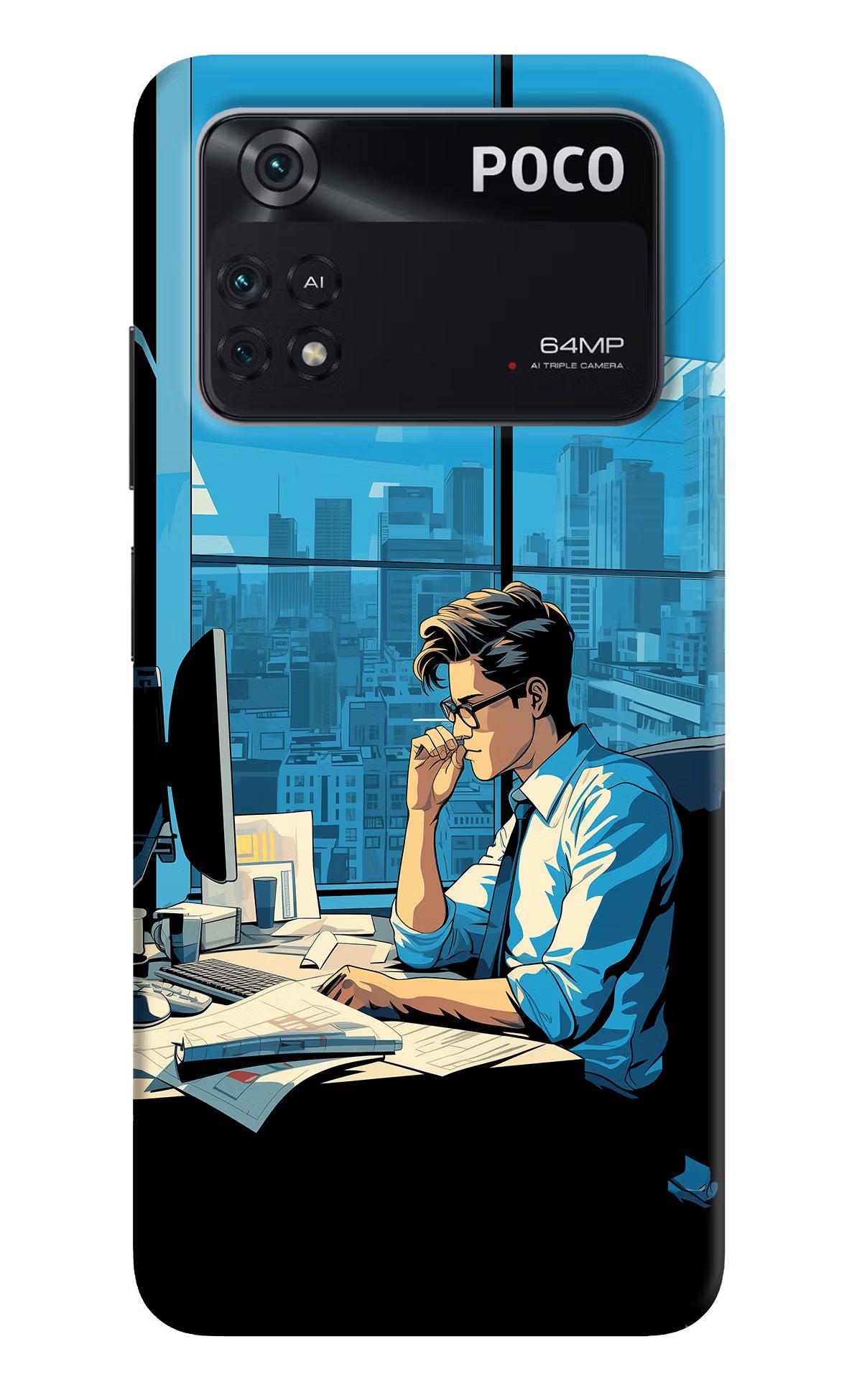 Focused Hustler (AI Generated) Poco M4 Pro 4G Back Cover - Focused Hustler (AI Generated) Poco M4 Pro 4G Back Cover Focused Hustler (AI Generated) Poco M4 Pro 4G Back Cover