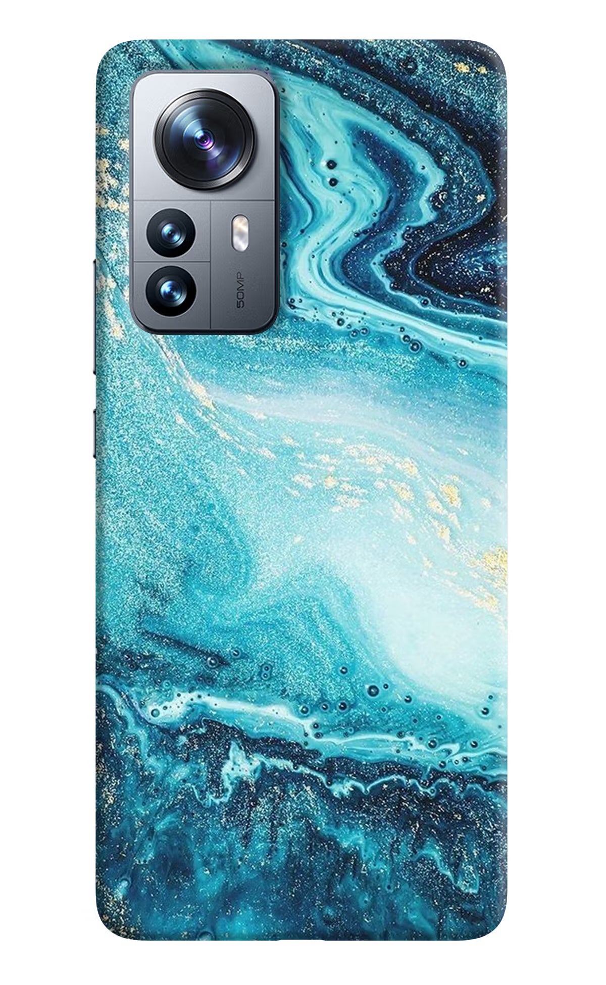 Blue Glitter Marble Mi 12 Pro 5G Back Cover