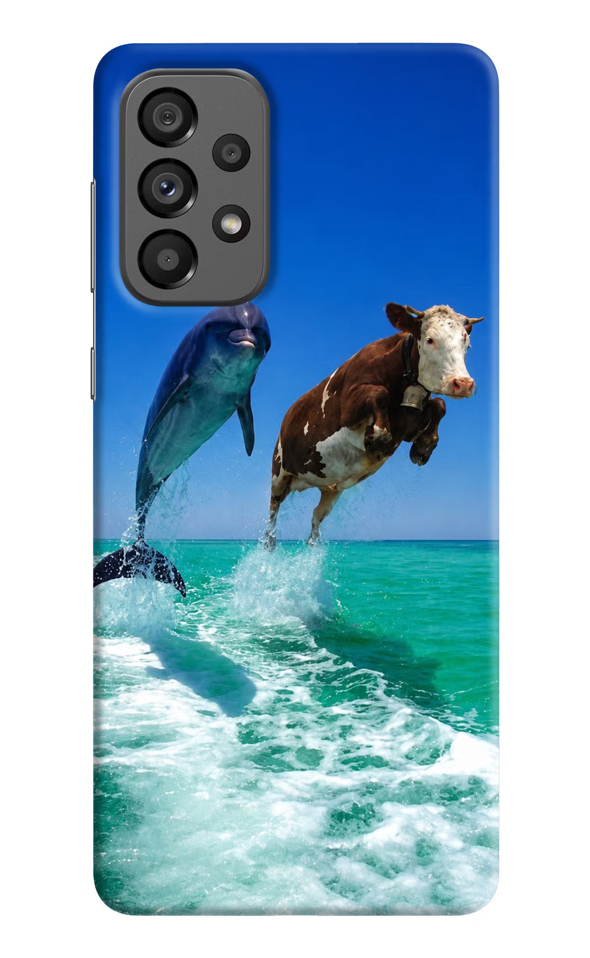 Dolphin vs Cow Samsung A73 5G Back Cover - Dolphin vs Cow Samsung A73 5G Back Cover Dolphin vs Cow Samsung A73 5G Back Cover