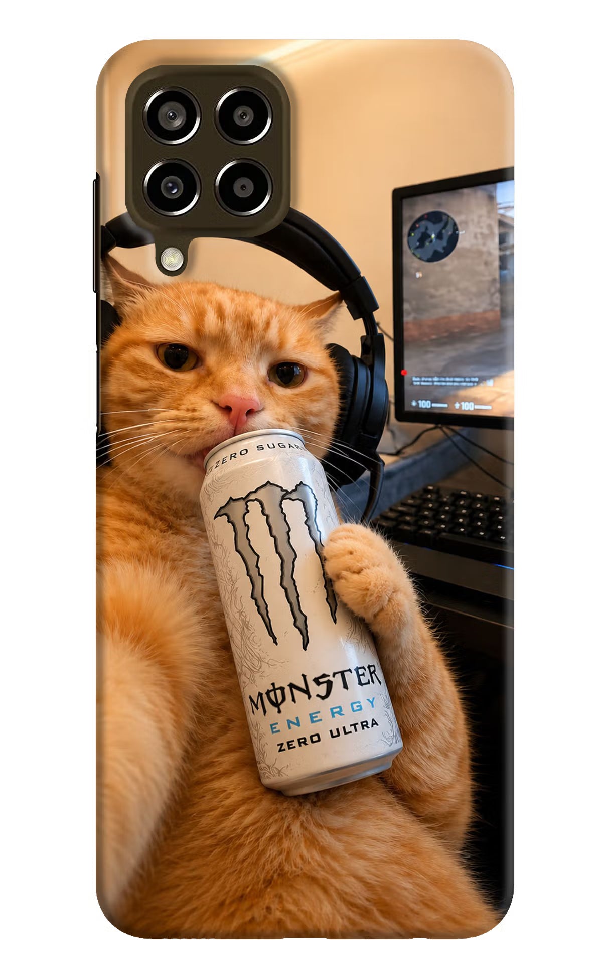 Gamer Cat Energy Samsung M33 5G Back Cover - Gamer Cat Energy Samsung M33 5G Back Cover Gamer Cat Energy Samsung M33 5G Back Cover