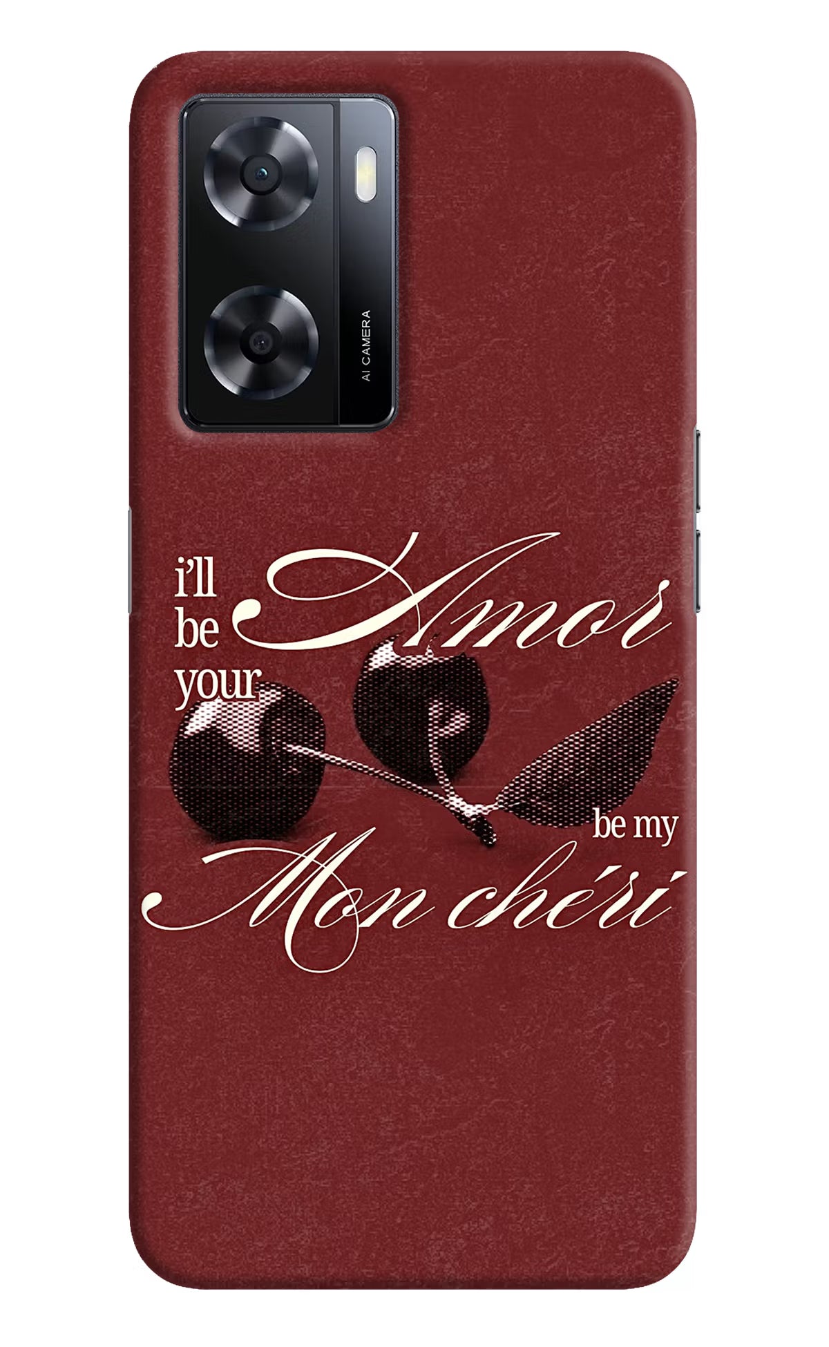 Velvet Cherry Oppo A57 2022 Back Cover - Velvet Cherry Oppo A57 2022 Back Cover Velvet Cherry Oppo A57 2022 Back Cover