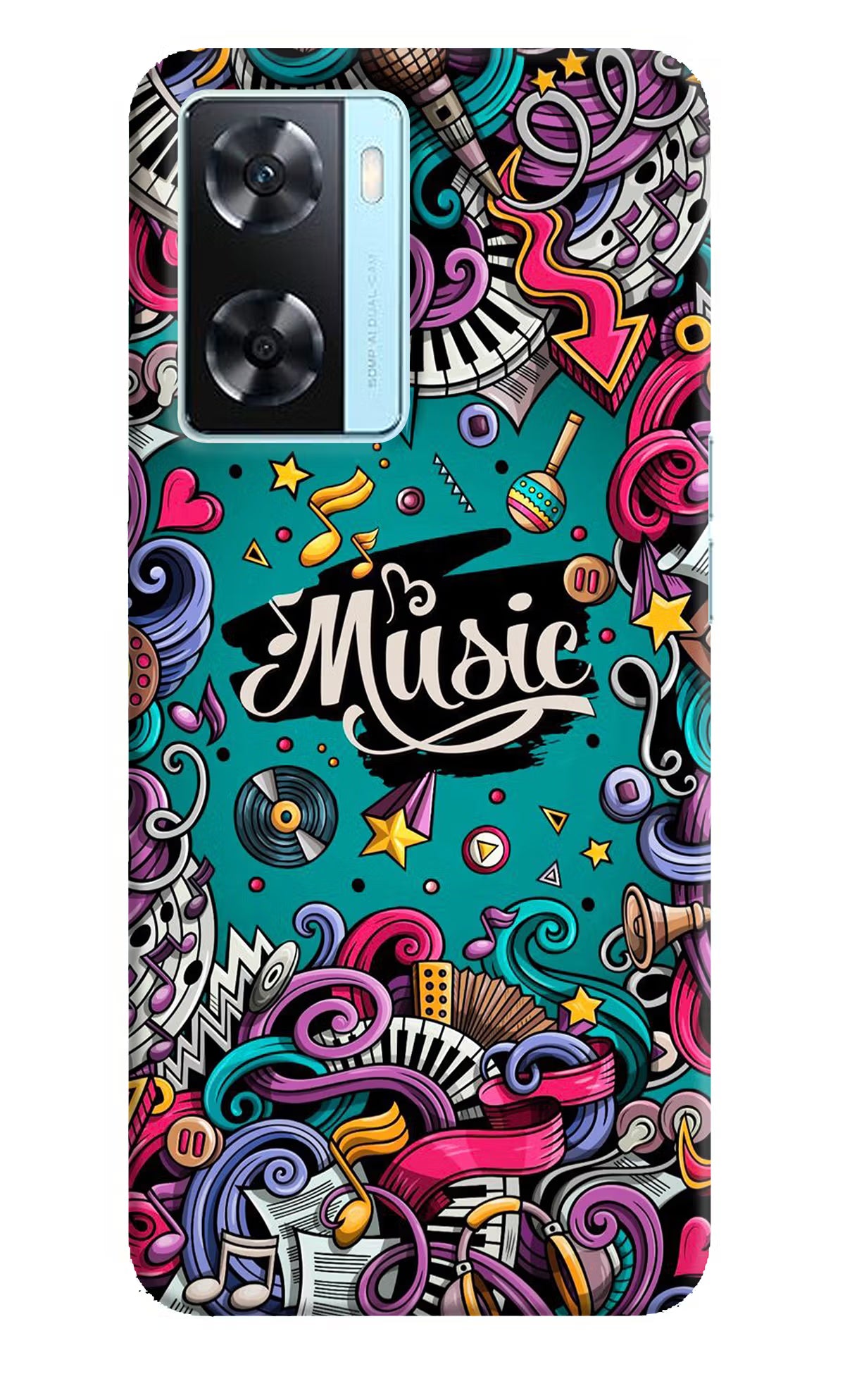 Music Graffiti Oppo A77 2022 Back Cover - Music Graffiti Oppo A77 2022 Back Cover Music Graffiti Oppo A77 2022 Back Cover