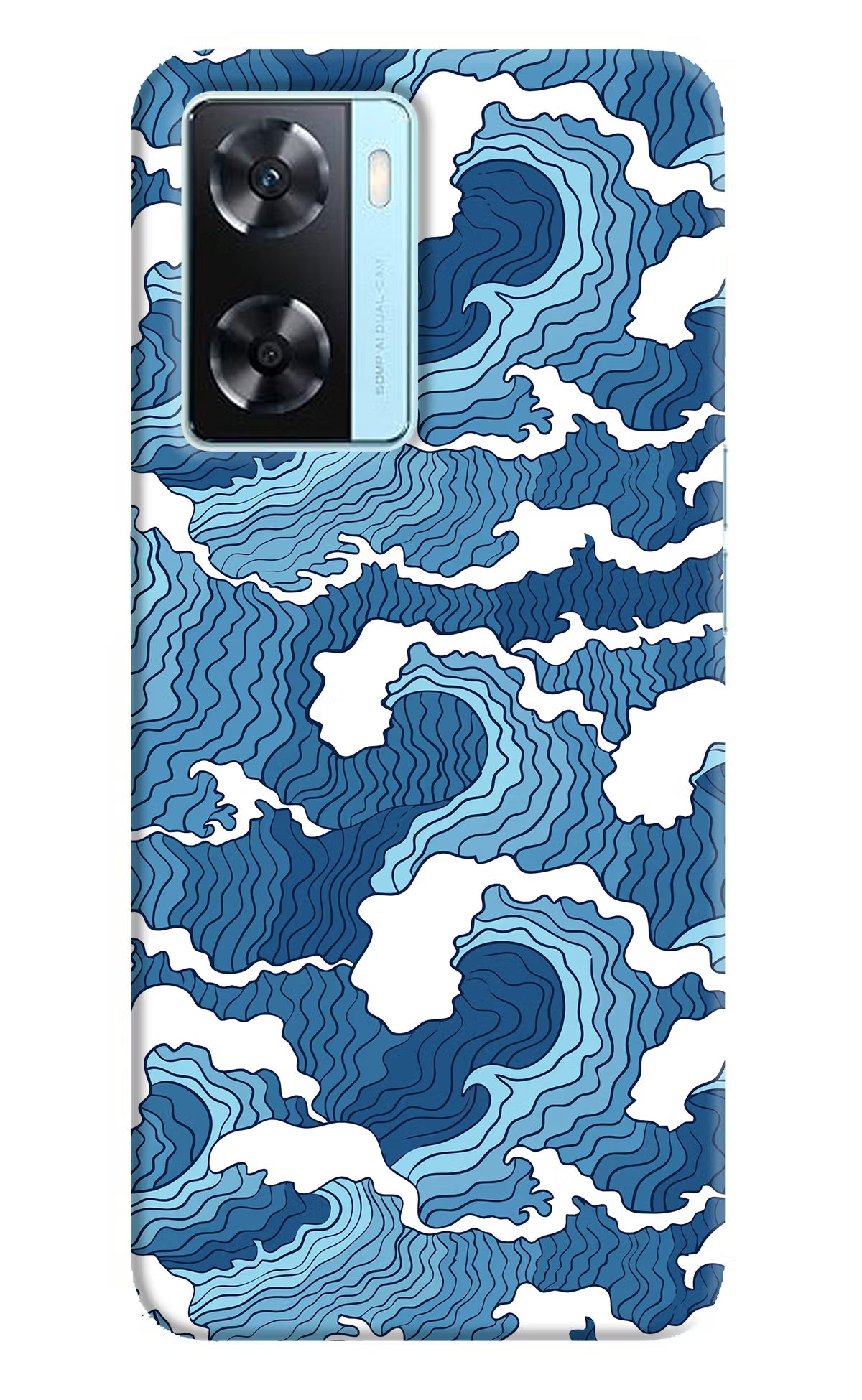 Blue Waves Oppo A77 2022 Back Cover - Blue Waves Oppo A77 2022 Back Cover Blue Waves Oppo A77 2022 Back Cover