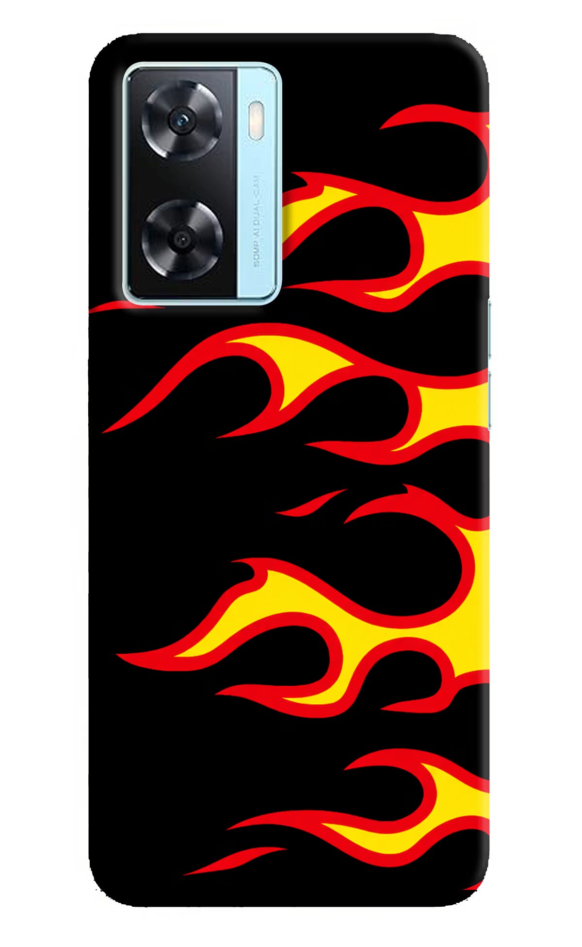 Side Sweep Flames Oppo A77 2022 Back Cover - Side Sweep Flames Oppo A77 2022 Hard Case Back Cover by Casekaro Side Sweep Flames Oppo A77 2022 Hard Case Back Cover by Casekaro