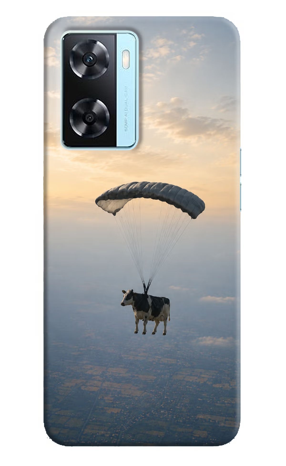 Skydiving Cow Oppo A77 2022 Back Cover - Skydiving Cow Oppo A77 2022 Back Cover Skydiving Cow Oppo A77 2022 Back Cover