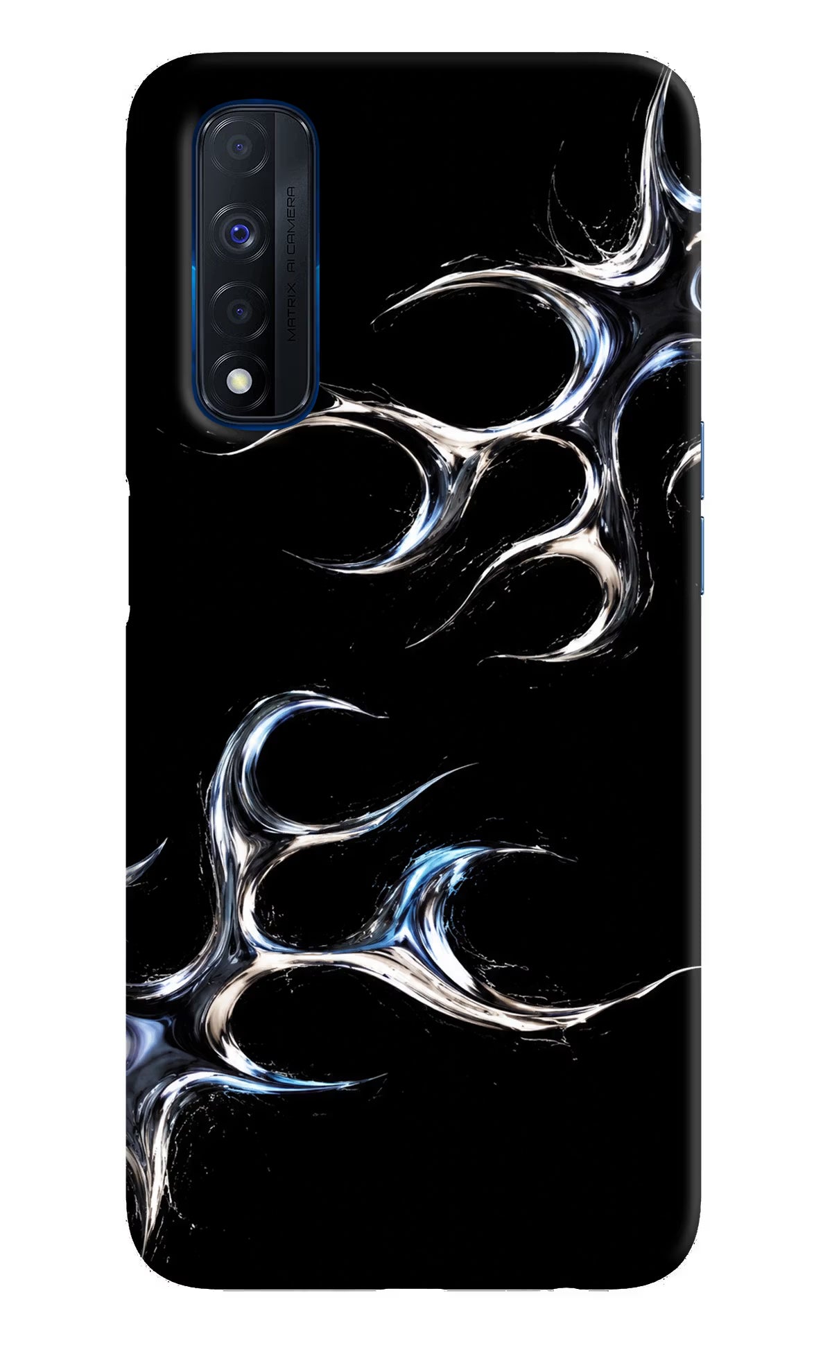 Chrome Tribal Realme Narzo 30 4G Back Cover - Chrome Tribal Realme Narzo 30 4G Hard Case Back Cover by Casekaro Chrome Tribal Realme Narzo 30 4G Hard Case Back Cover by Casekaro
