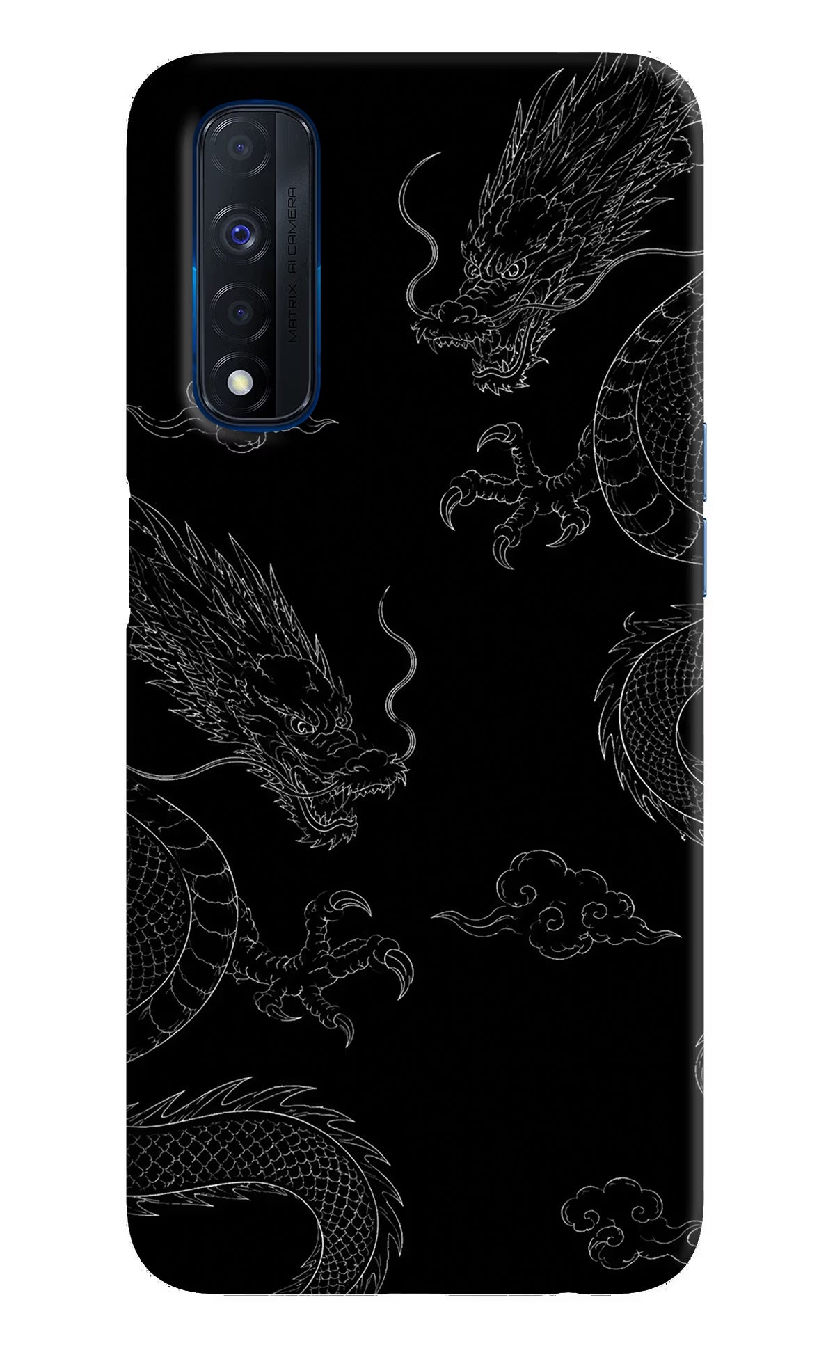 Twin Dragons Realme Narzo 30 4G Back Cover - Twin Dragons Realme Narzo 30 4G Hard Case Back Cover by Casekaro Twin Dragons Realme Narzo 30 4G Hard Case Back Cover by Casekaro