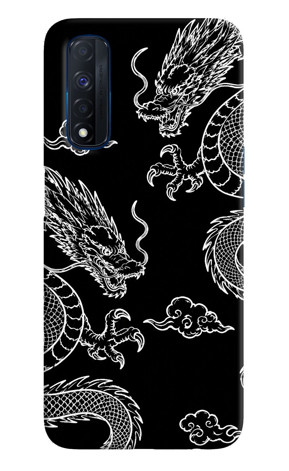 Twin Dragons Realme Narzo 30 4G Back Cover - Twin Dragons Realme Narzo 30 4G Hard Case Back Cover by Casekaro Twin Dragons Realme Narzo 30 4G Hard Case Back Cover by Casekaro