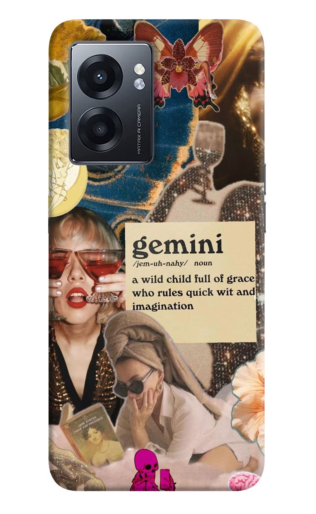 Gemini Zodiac Realme Narzo 50 5G Back Cover - Gemini Zodiac Realme Narzo 50 5G Hard Case Back Cover by Casekaro Gemini Zodiac Realme Narzo 50 5G Hard Case Back Cover by Casekaro